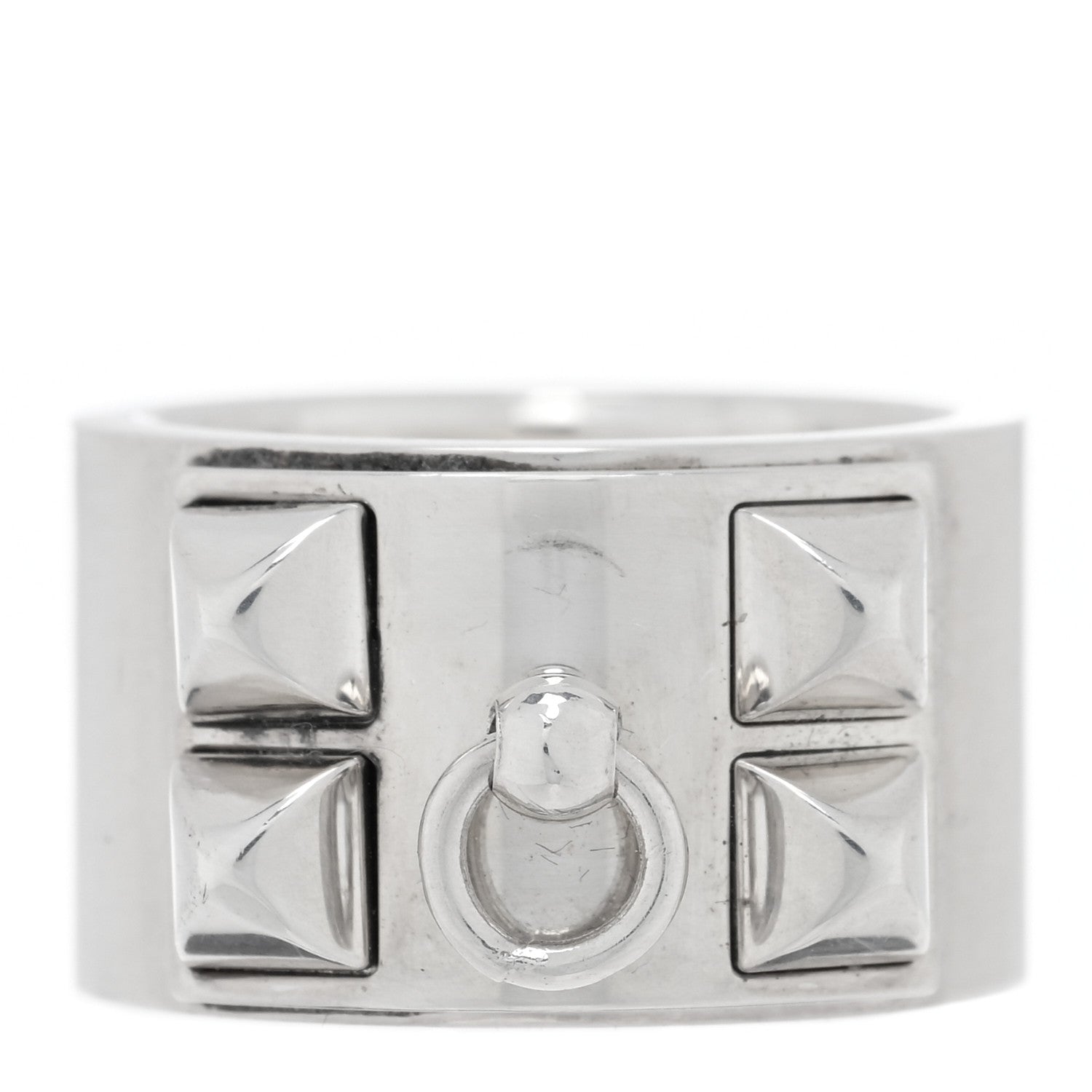 Hermes Sterling Silver Collier De Chien CDC Ring 51 5.75 1 of 4