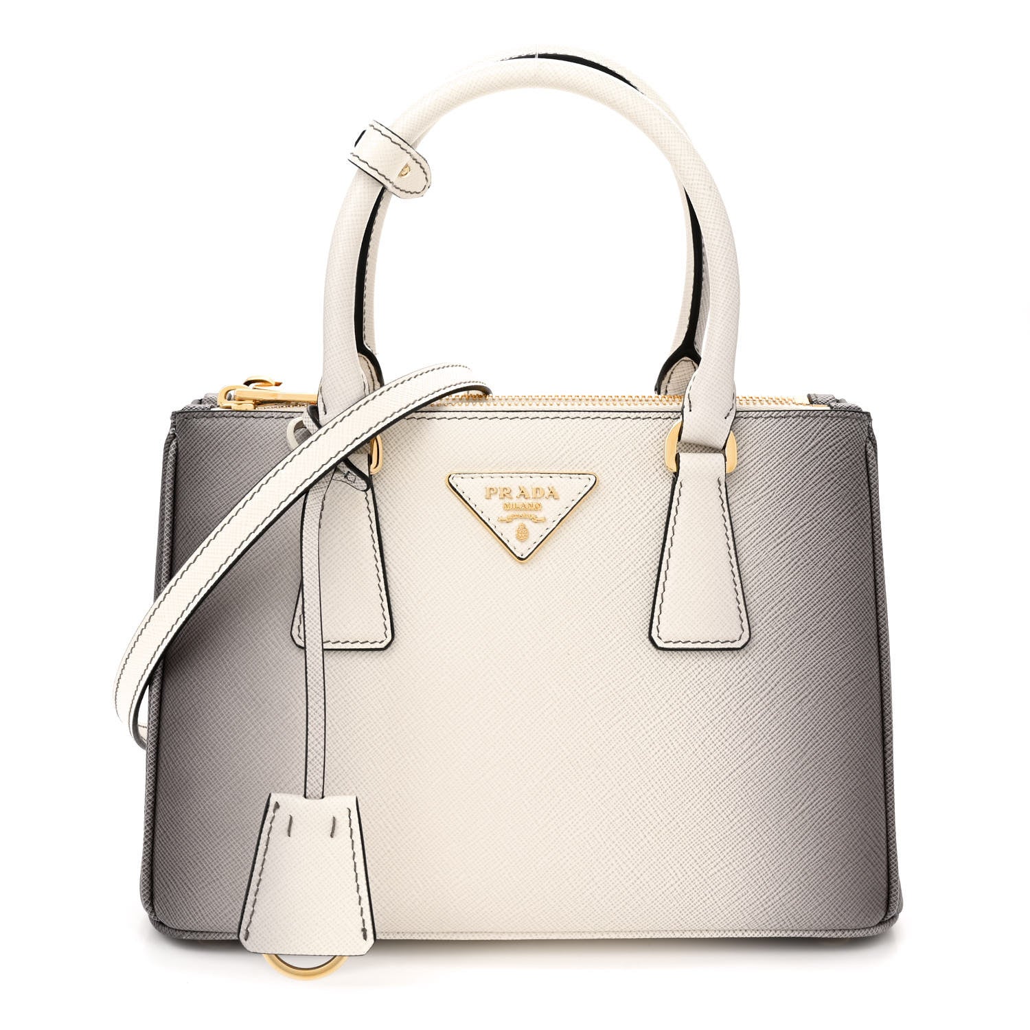 Prada Saffiano Lux Ombre Small Galleria Double Zip Tote Gradient