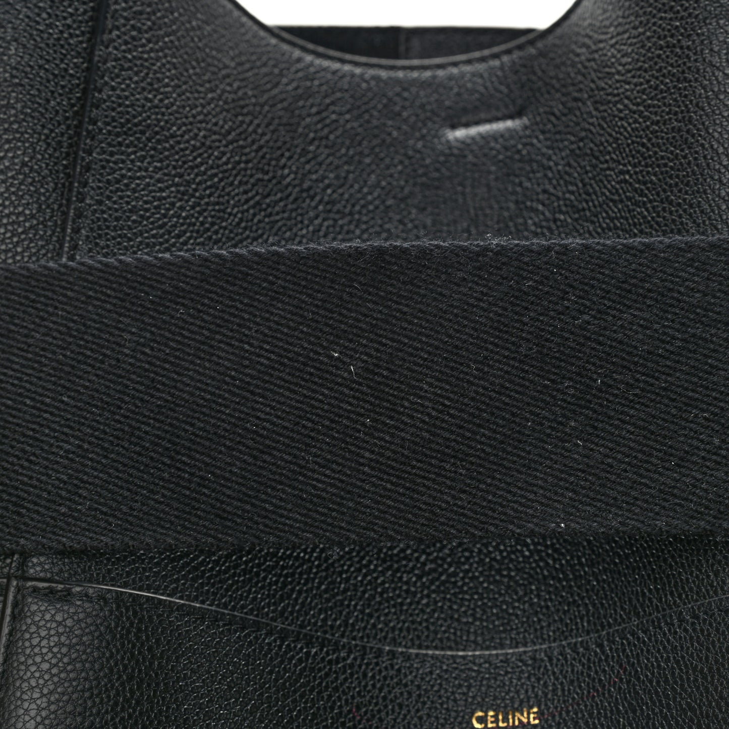 Soft Grained Calfskin Sangle Bucket Bag Black