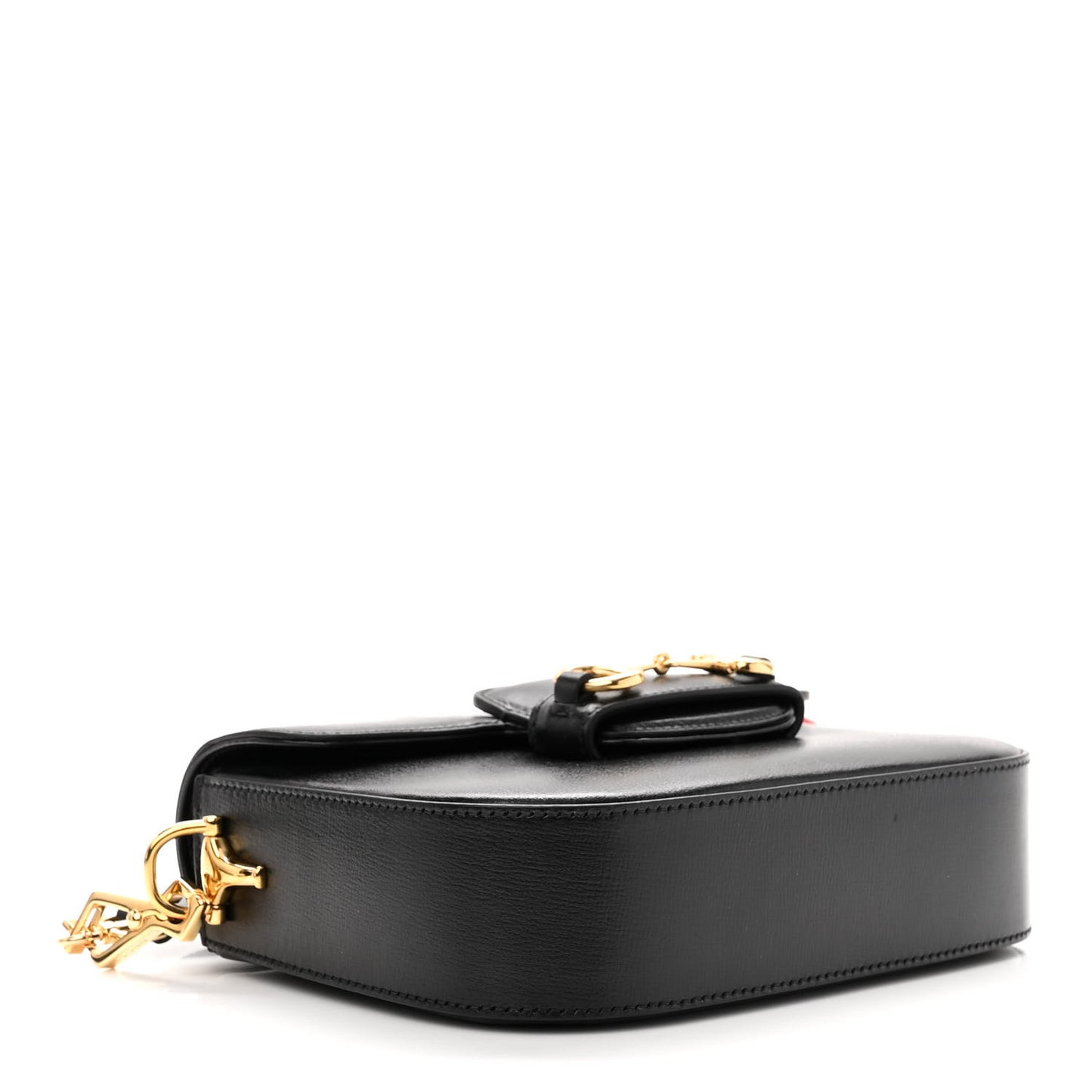 Azalea Calfskin Web Mini Horsebit 1955 Shoulder Bag Black