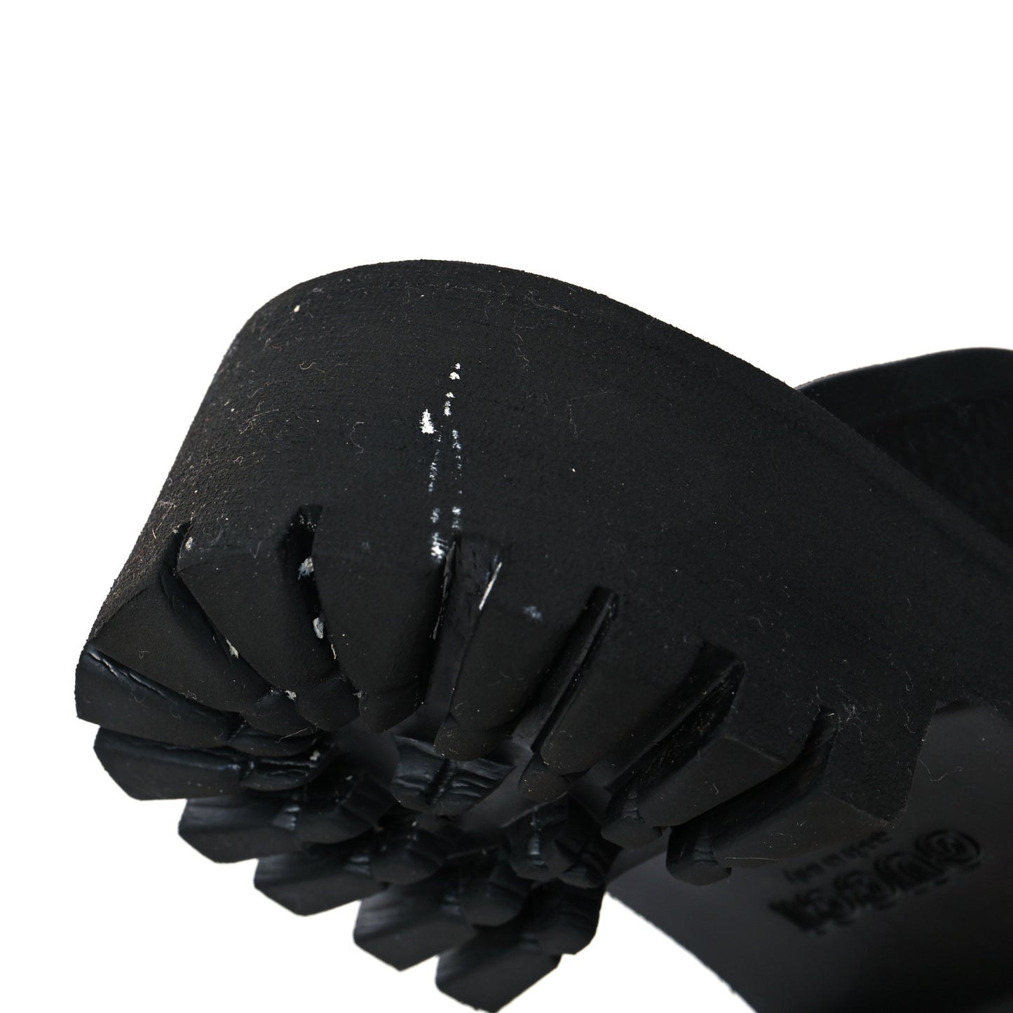 Rubber GG Monogram Perforated Elea Platform 55mm Lug Sole Sandals 40 Black