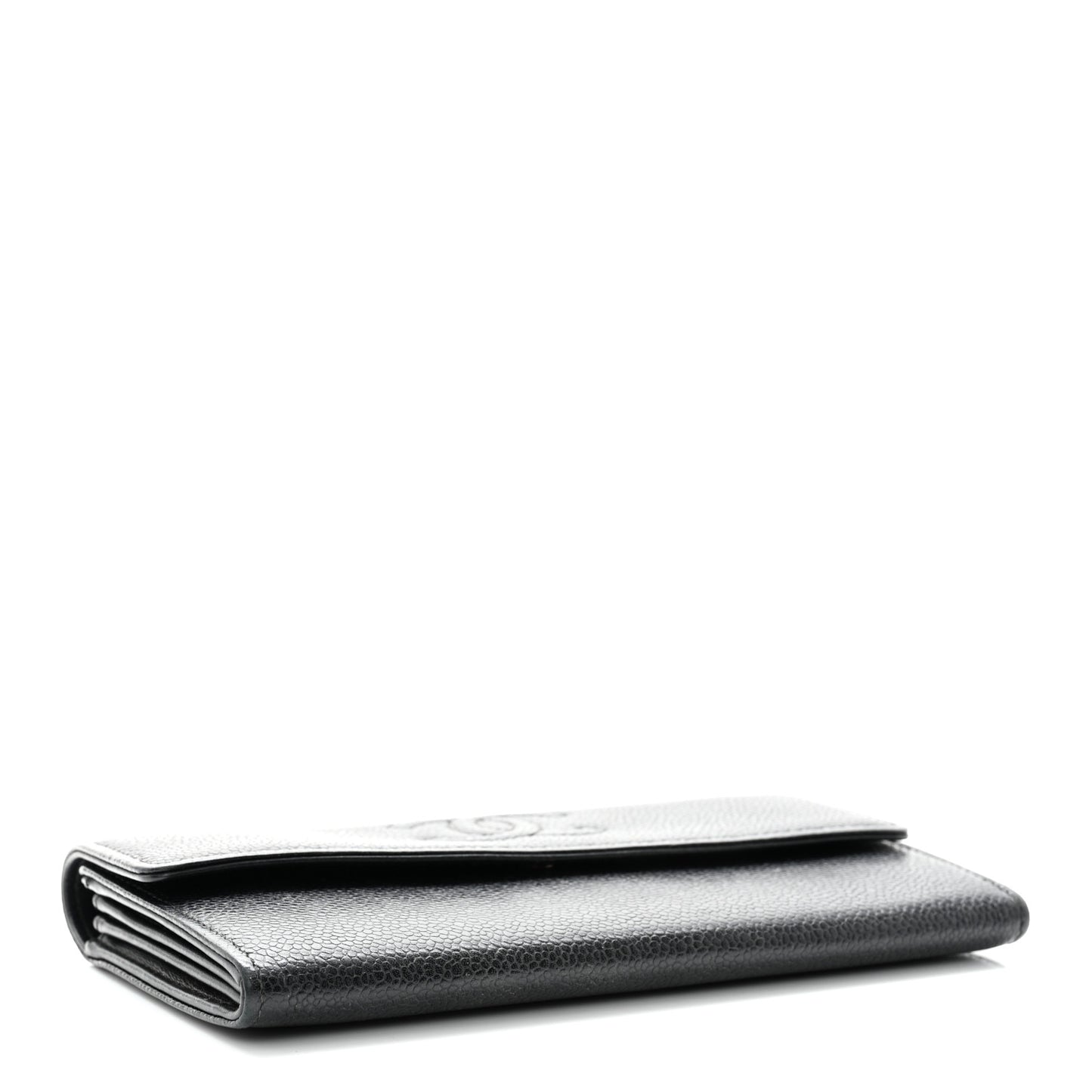 Caviar Timeless CC Large Gusset Flap Wallet Black