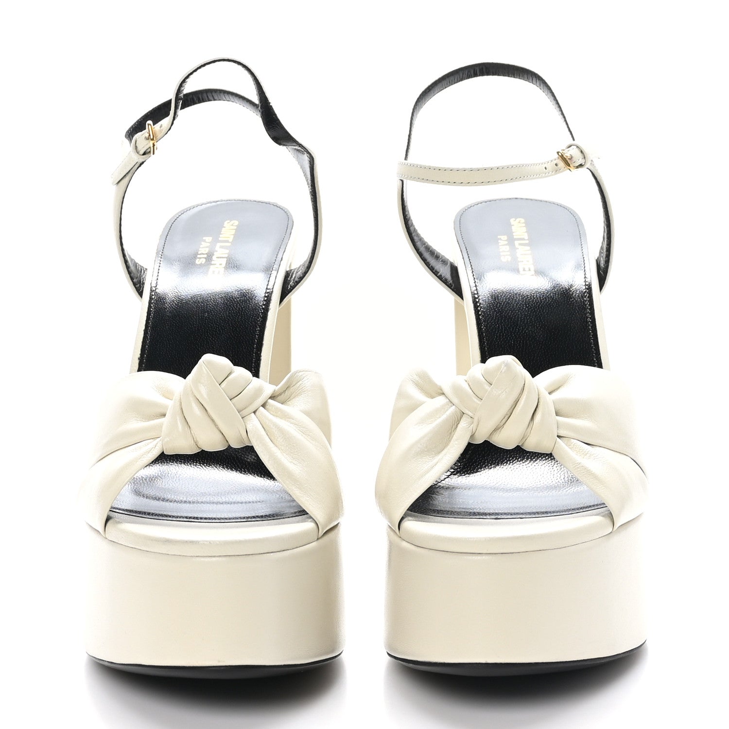 Saint Laurent Vendome Bianca 85 Platform Sandals 41 Pearl 2 of 9