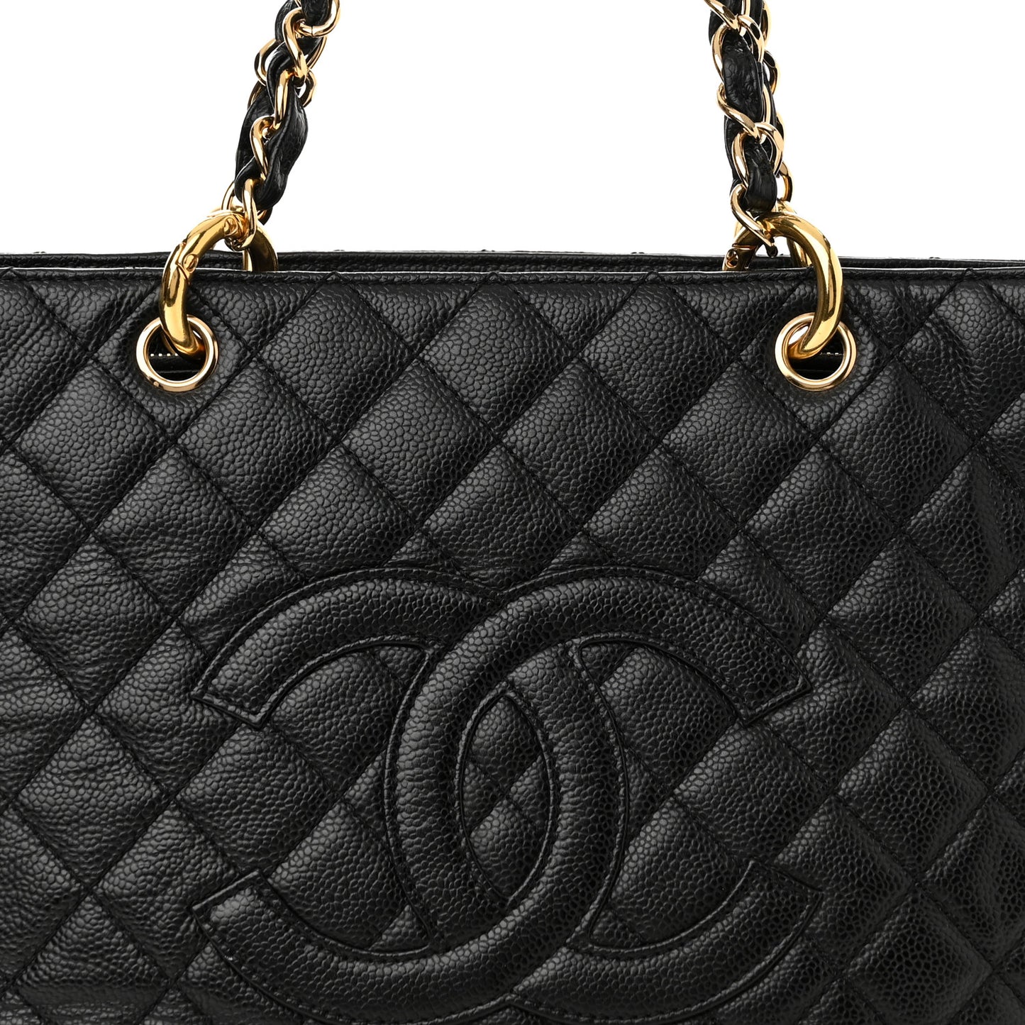 Caviar Quilted Grand Shopping Tote GST Black