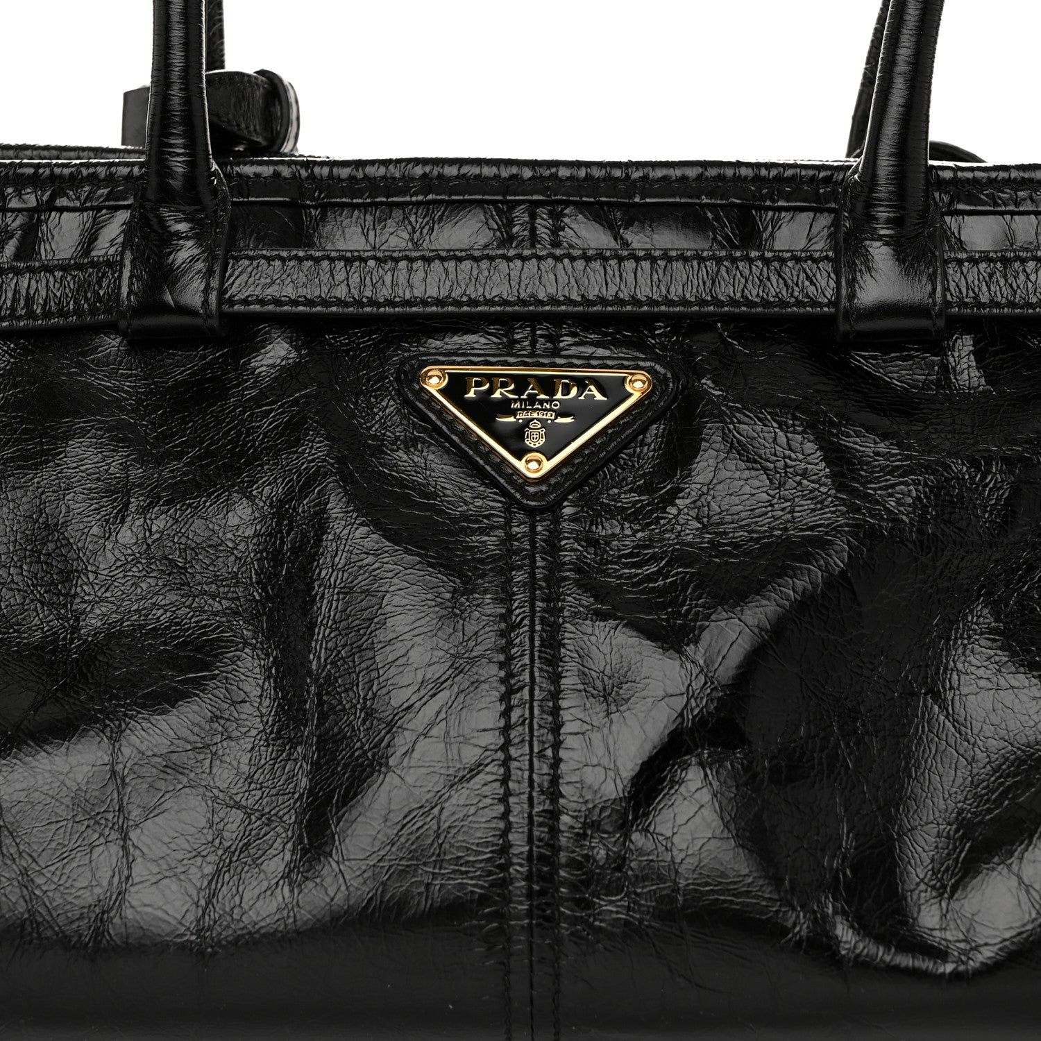 Prada Shiny Nappa Medium Shoulder Bag Black 8 of 10