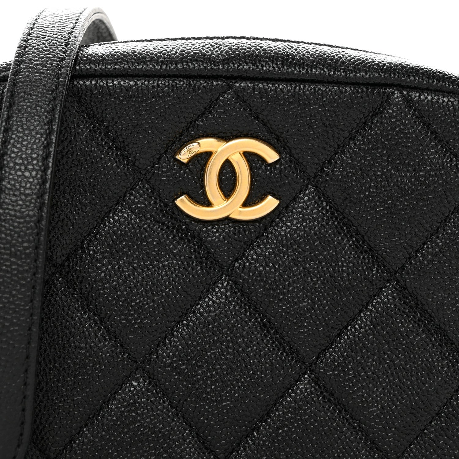 Chanel Shiny Caviar Quilted Chain Melody Camera Bag Black 8 of 10