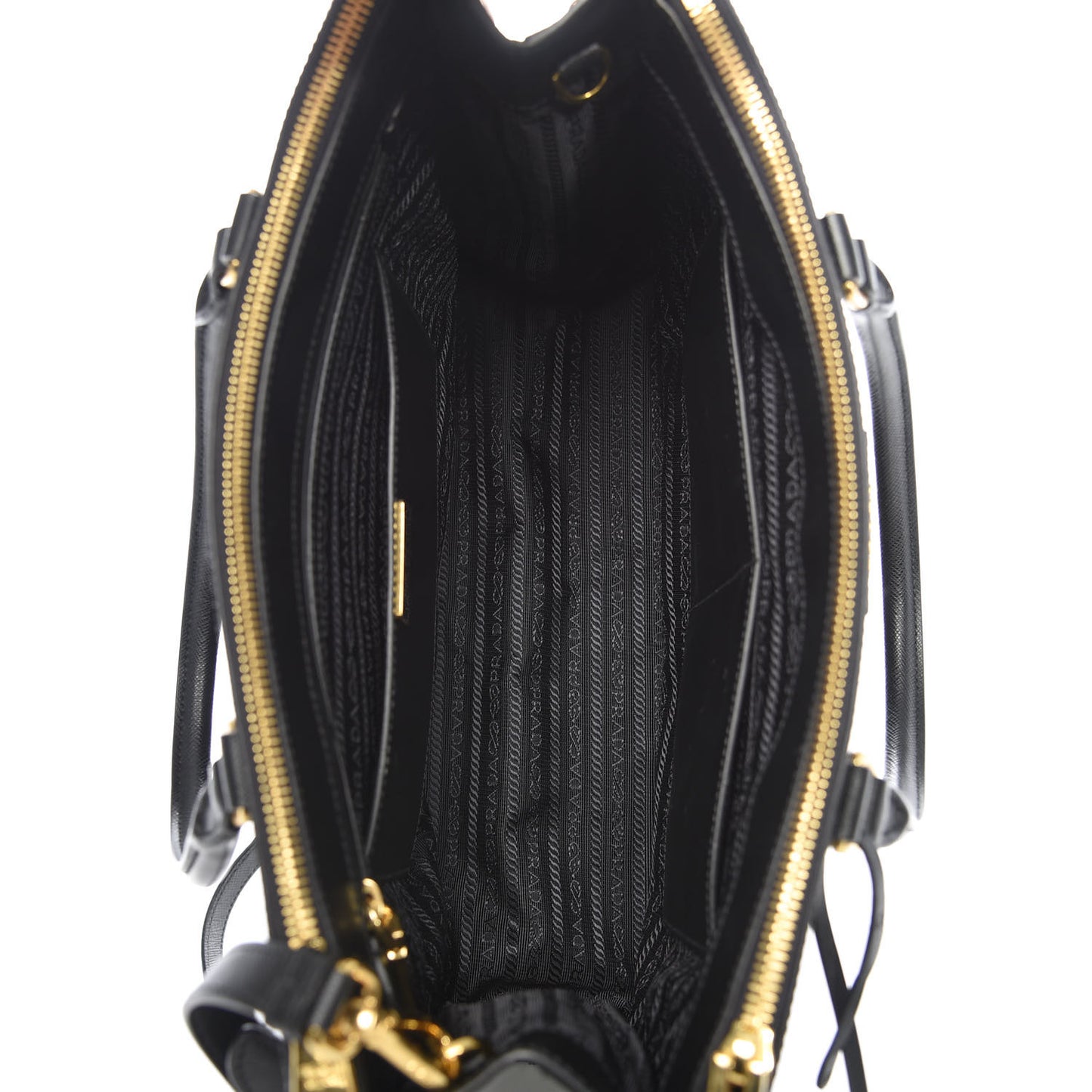 Saffiano Medium Galleria Double Zip Tote Black