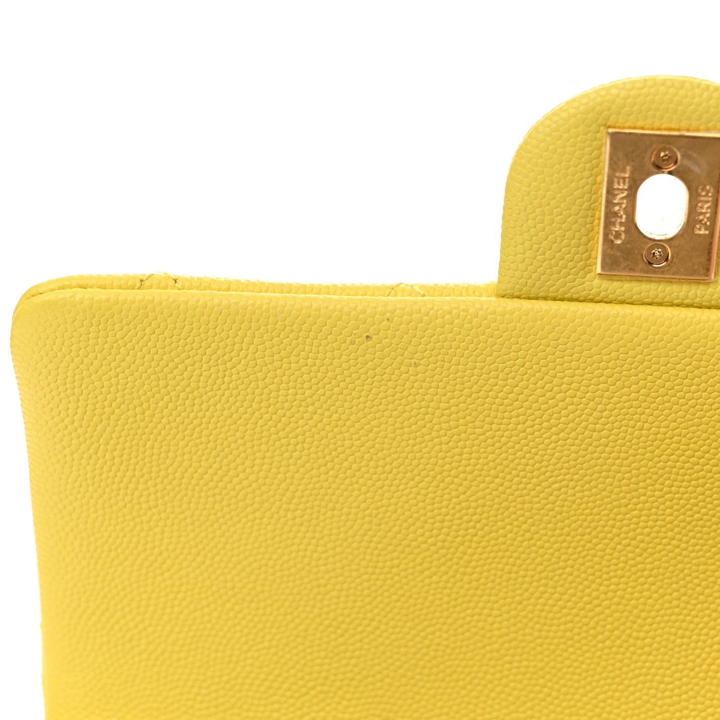 Caviar Quilted Mini CC You Flap Yellow