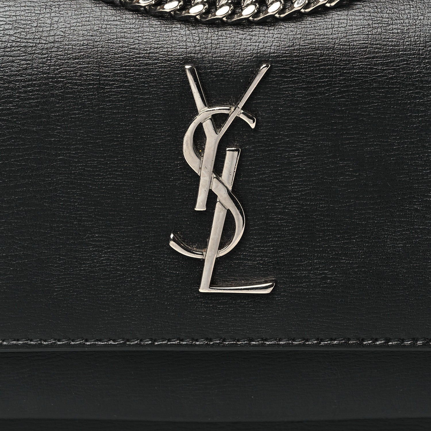 Saint Laurent Calfskin Monogram Sunset Chain Wallet Black 7 of 9