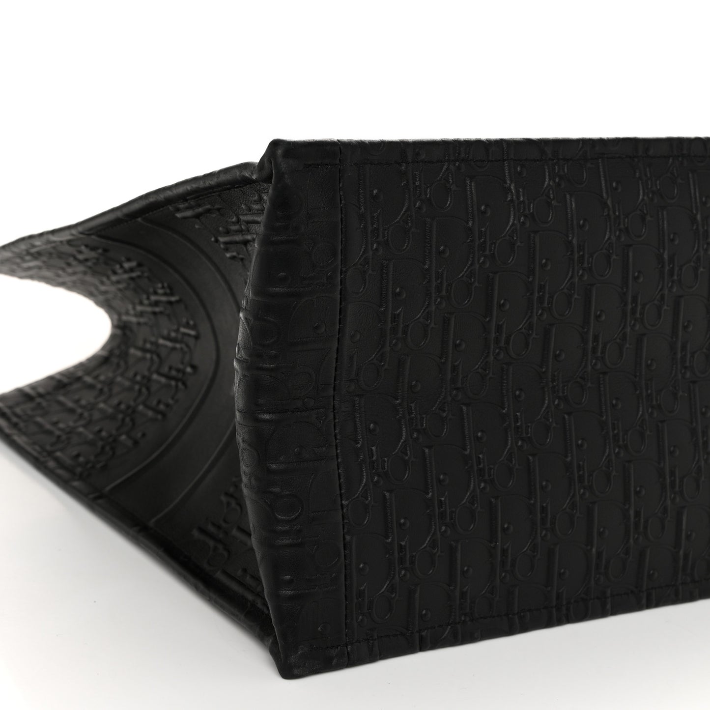 Oblique Calfskin Embossed Large Book Tote Black