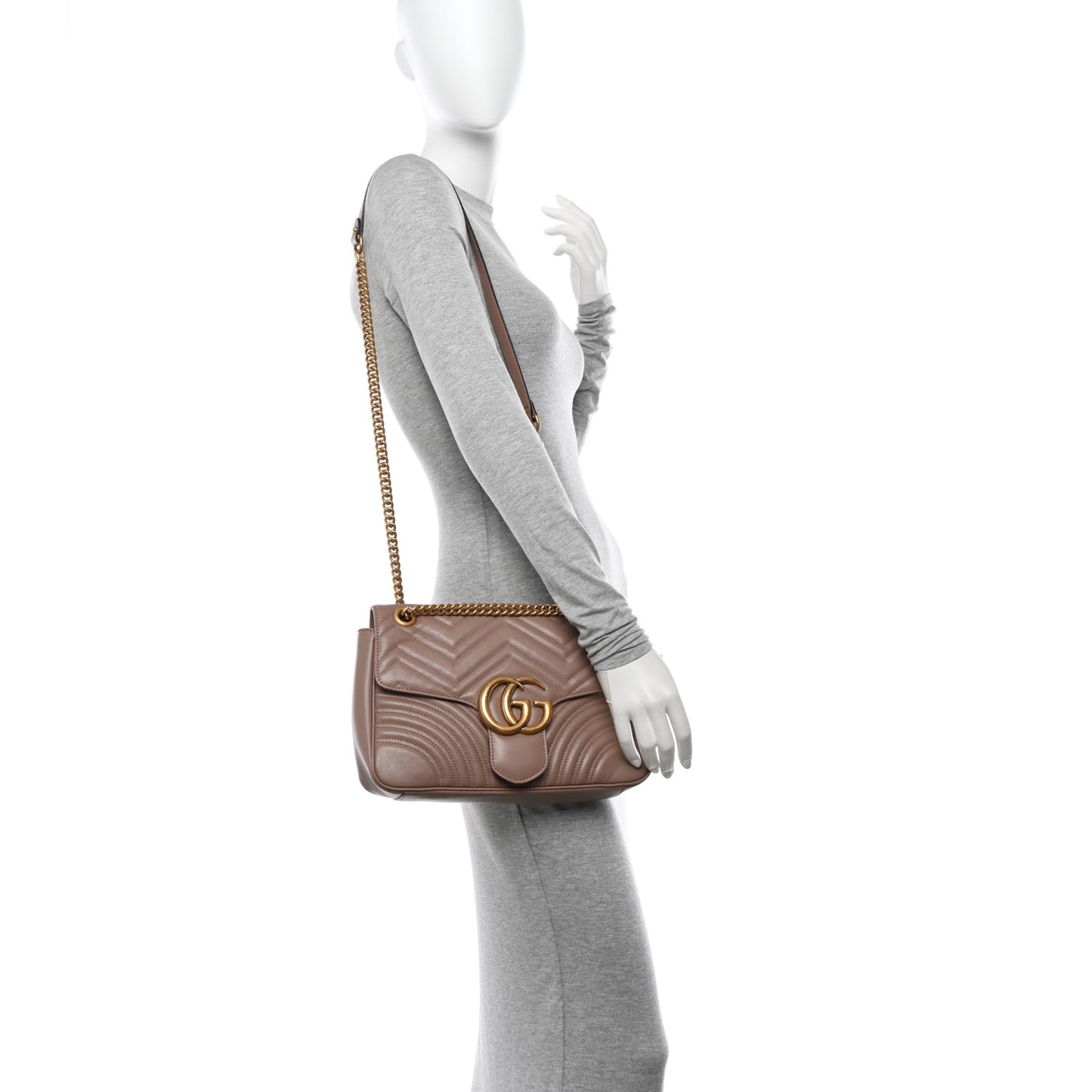 Calfskin Matelasse Medium GG Marmont Shoulder Bag Porcelain Rose