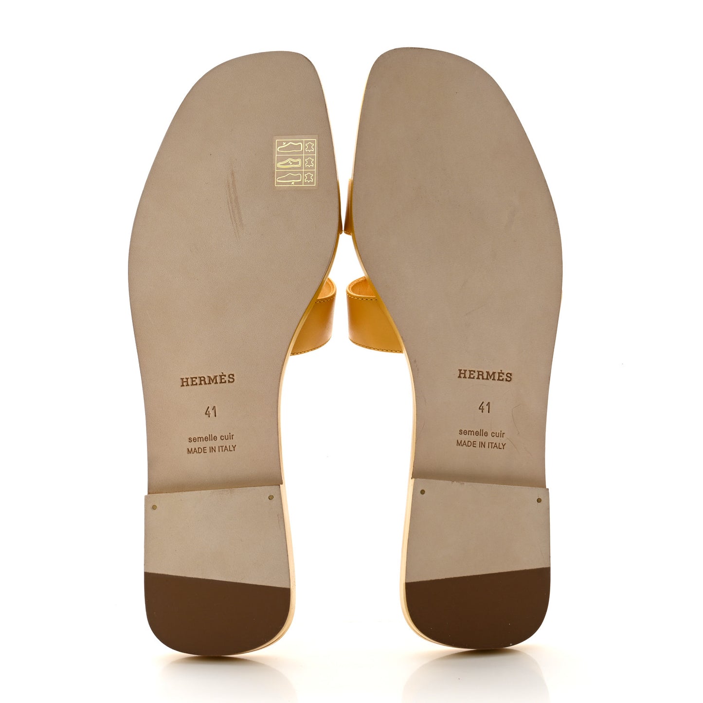 Box Calfskin Oran Sandals 41 Jaune Citron