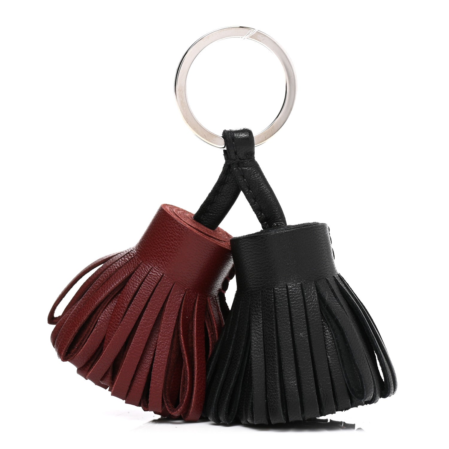 Hermes Lambskin Carmen Uno-Dos Key Holder Black Rouge H 1045727