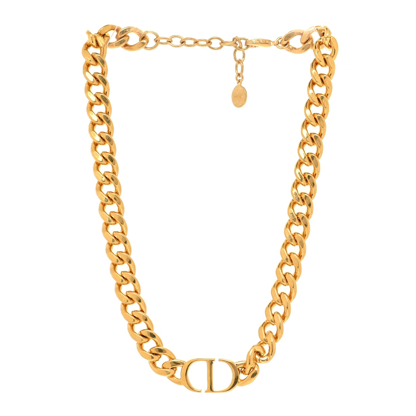 Metal CD Choker Necklace Gold