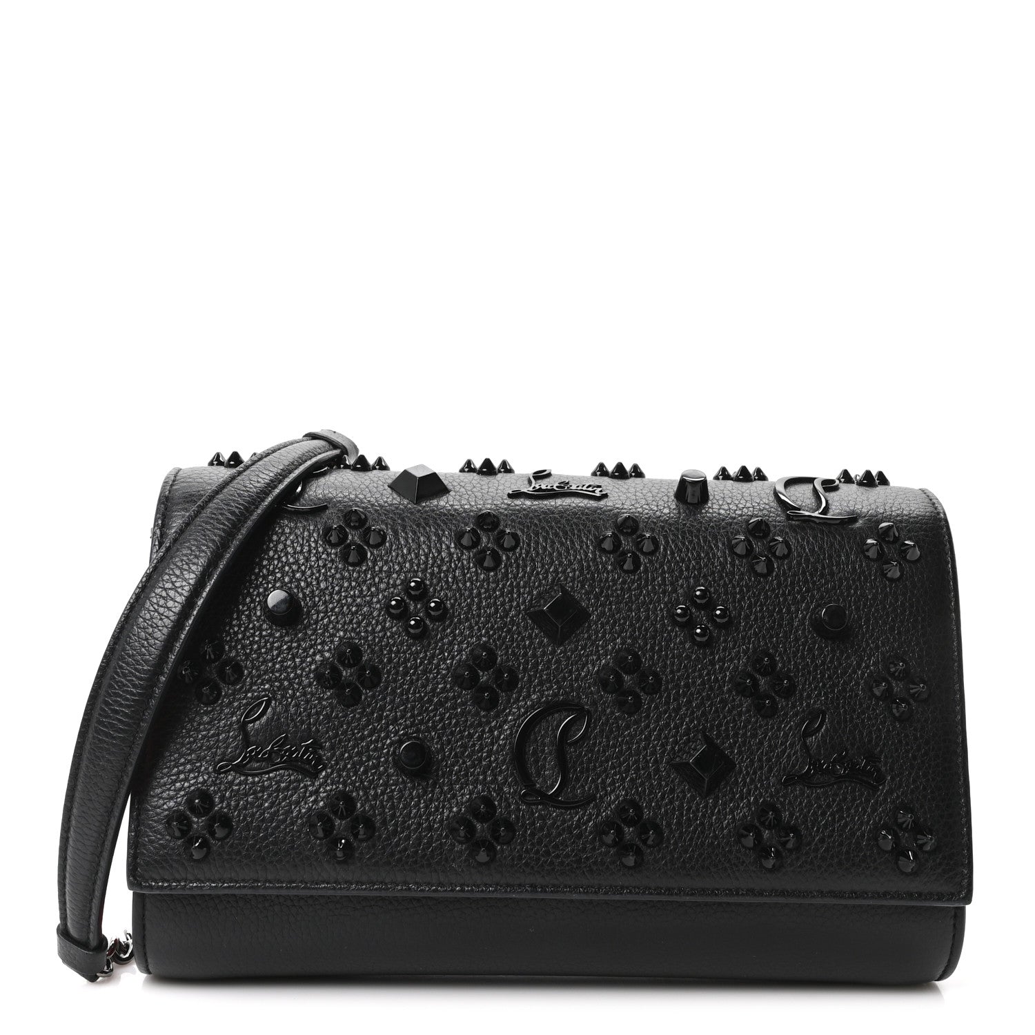 Christian Louboutin Calfskin Spikes Loubinthesky Paloma Clutch