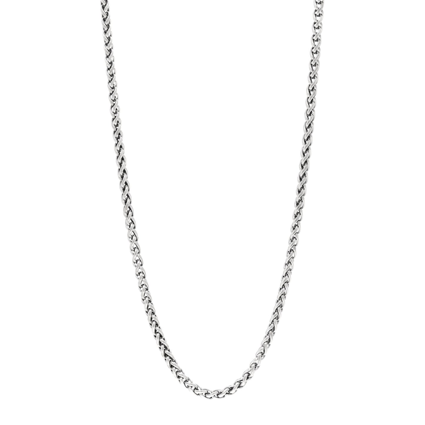 Sterling Silver 4mm Wheat Chain Necklace 20"