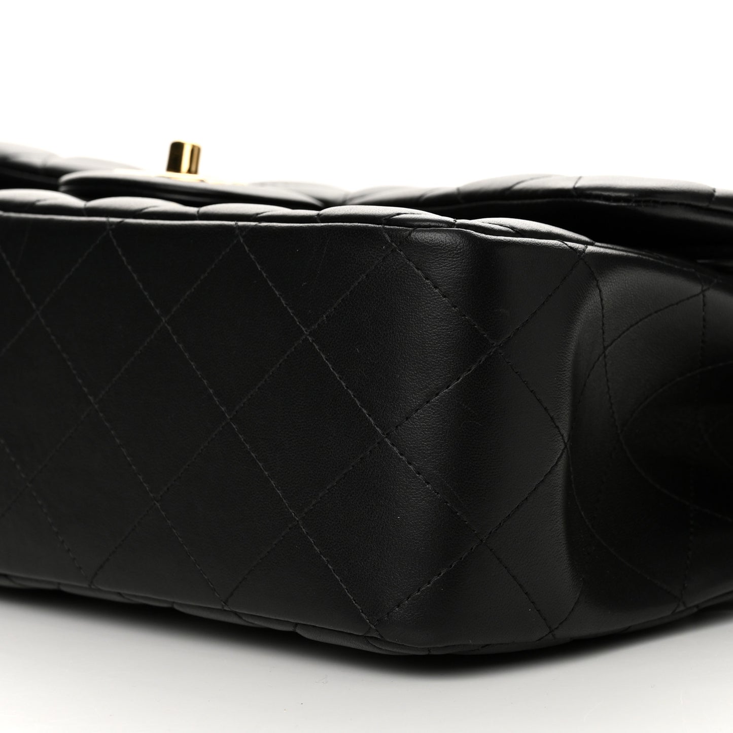 Lambskin Quilted Jumbo Double Flap Black