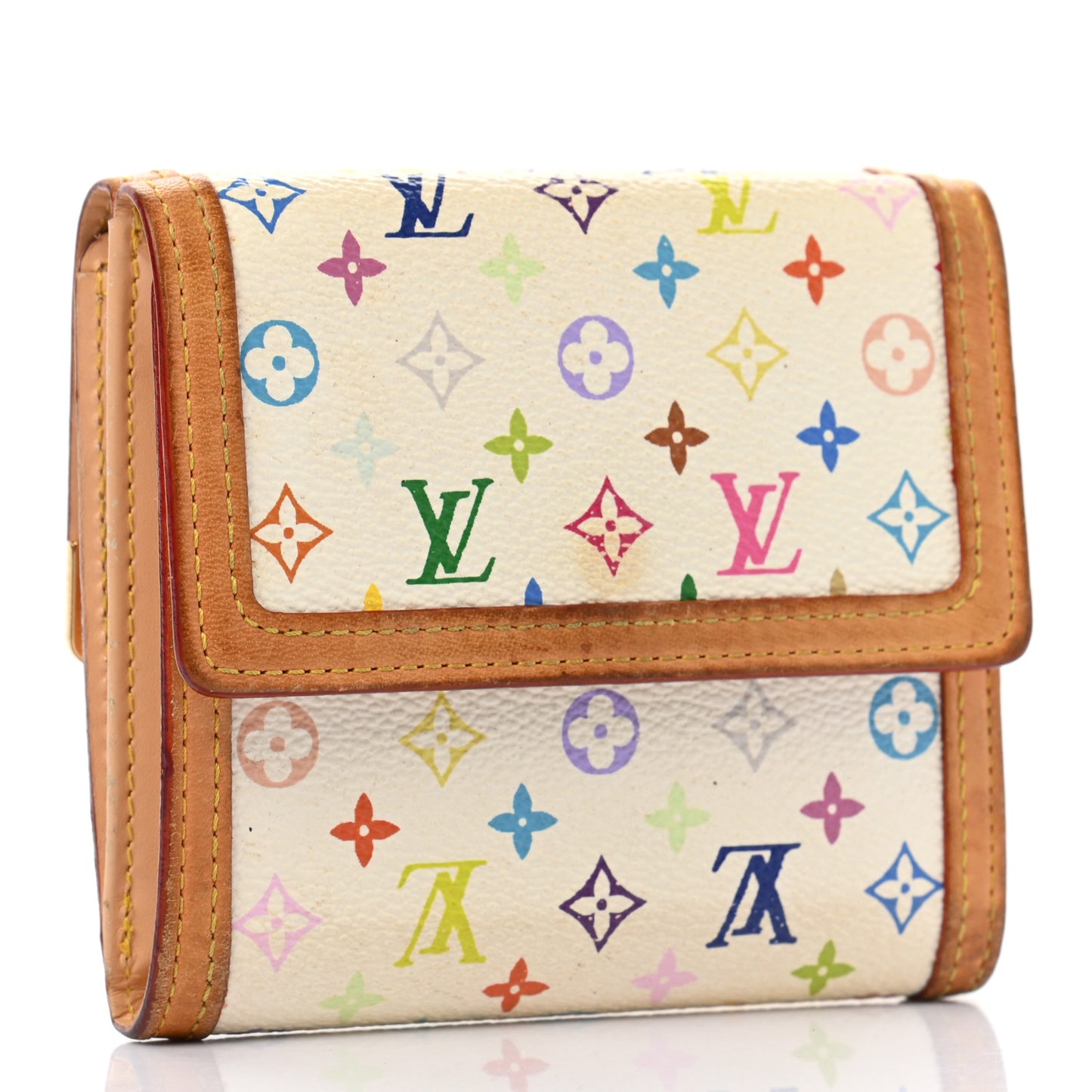 Monogram Multicolor Porte-Monnaie Billets Wallet White
