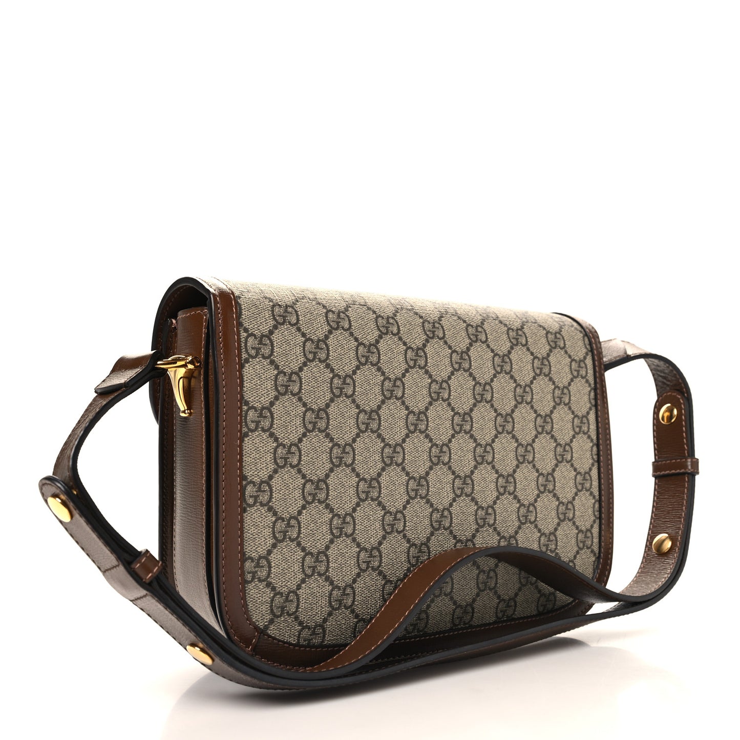 GG Supreme Monogram Horsebit 1955 Shoulder Bag Beige Brown Sugar