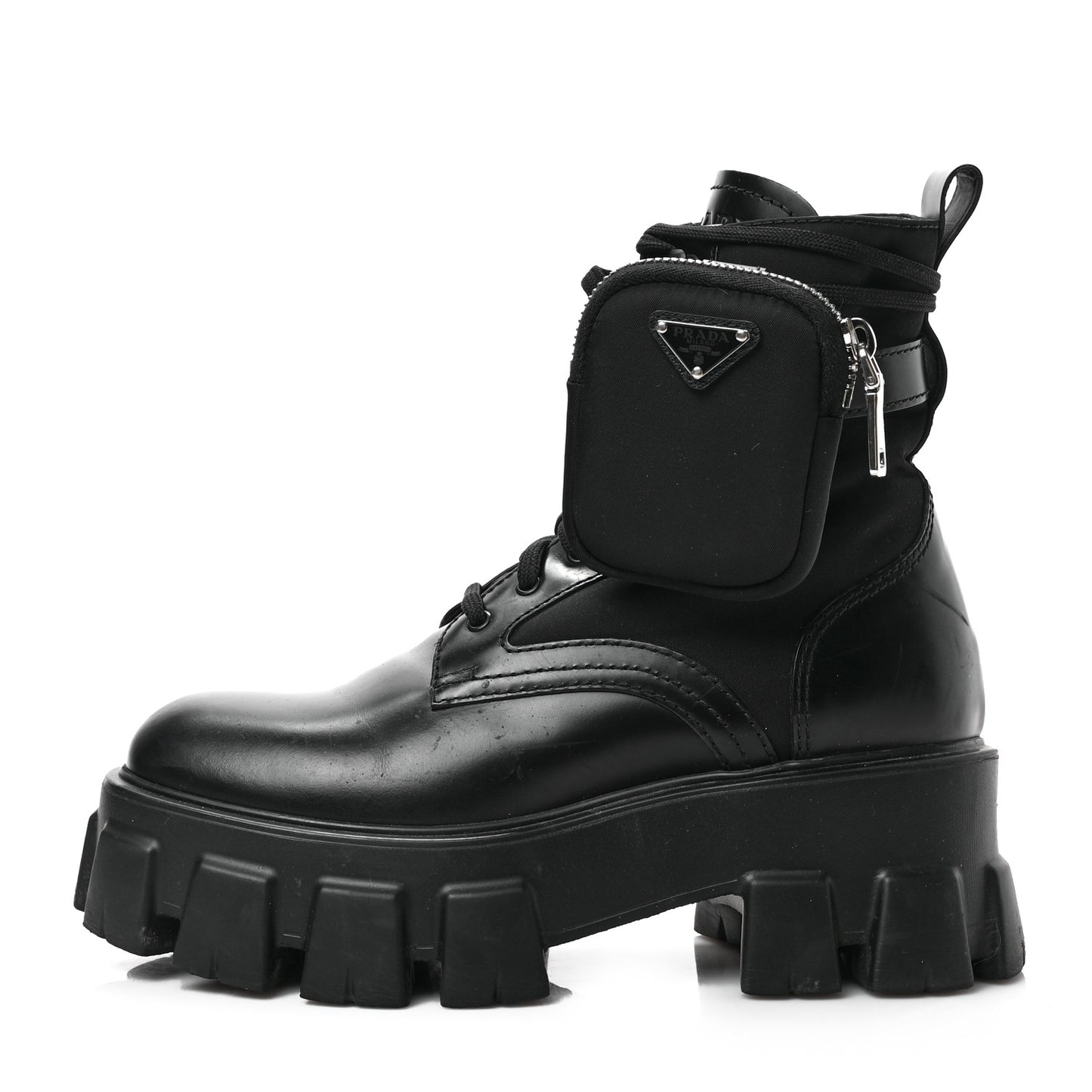 Spazzolato Rois Re-Nylon Metal Triangle Logo Monolith Pouch Pocket 55mm Boots 37 Black