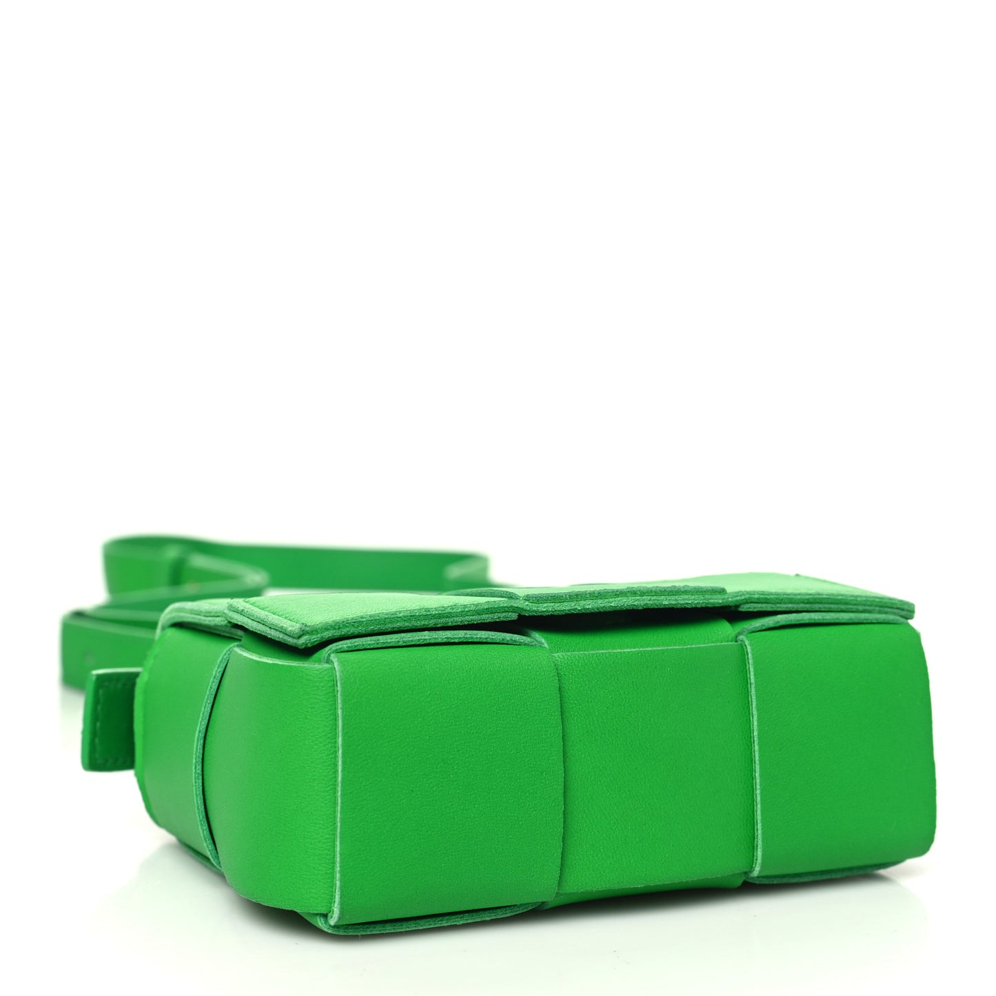 Lambskin Maxi Intrecciato Extra Mini Cassette Crossbody Bag Parakeet
