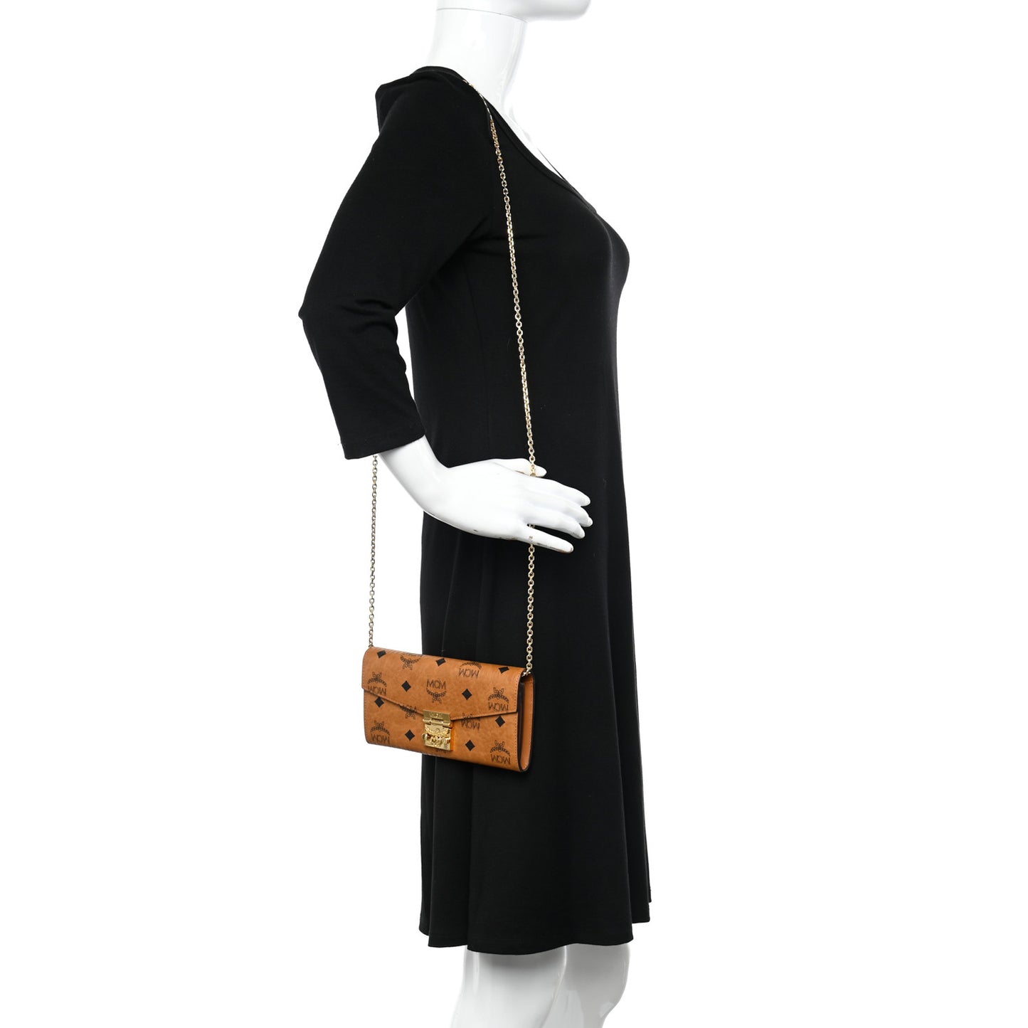 Visetos Large Patricia Wallet On Chain Cognac