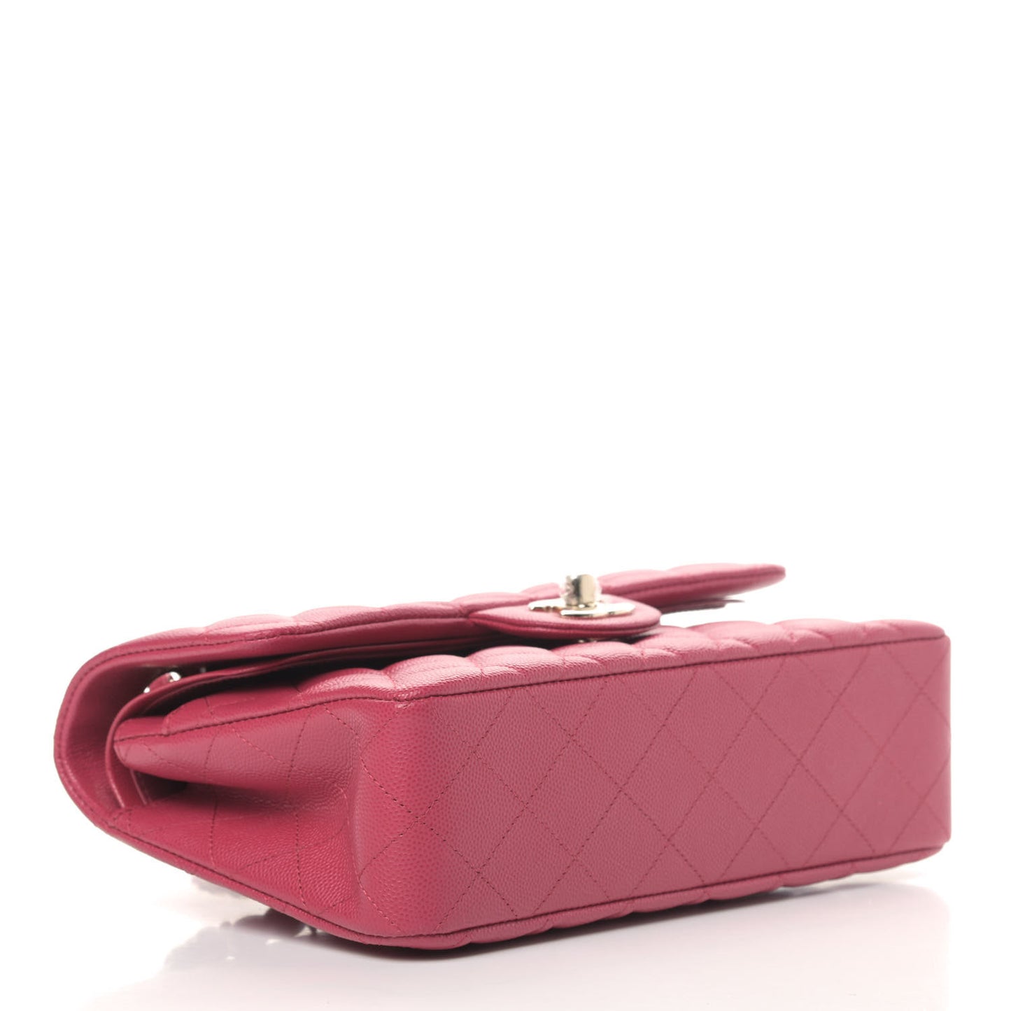 Caviar Quilted Small Double Flap Dark Pink