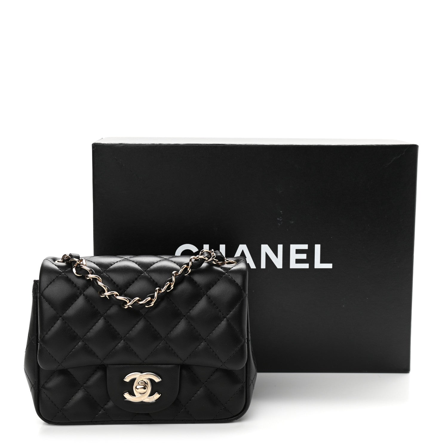 Chanel Lambskin Quilted Mini Square Flap Black 11 of 11