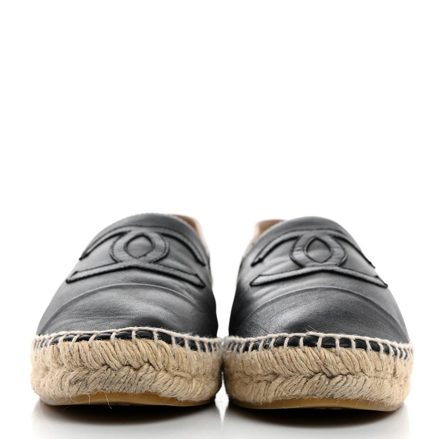 Chanel Lambskin CC Espadrilles 39 Black 2 of 8