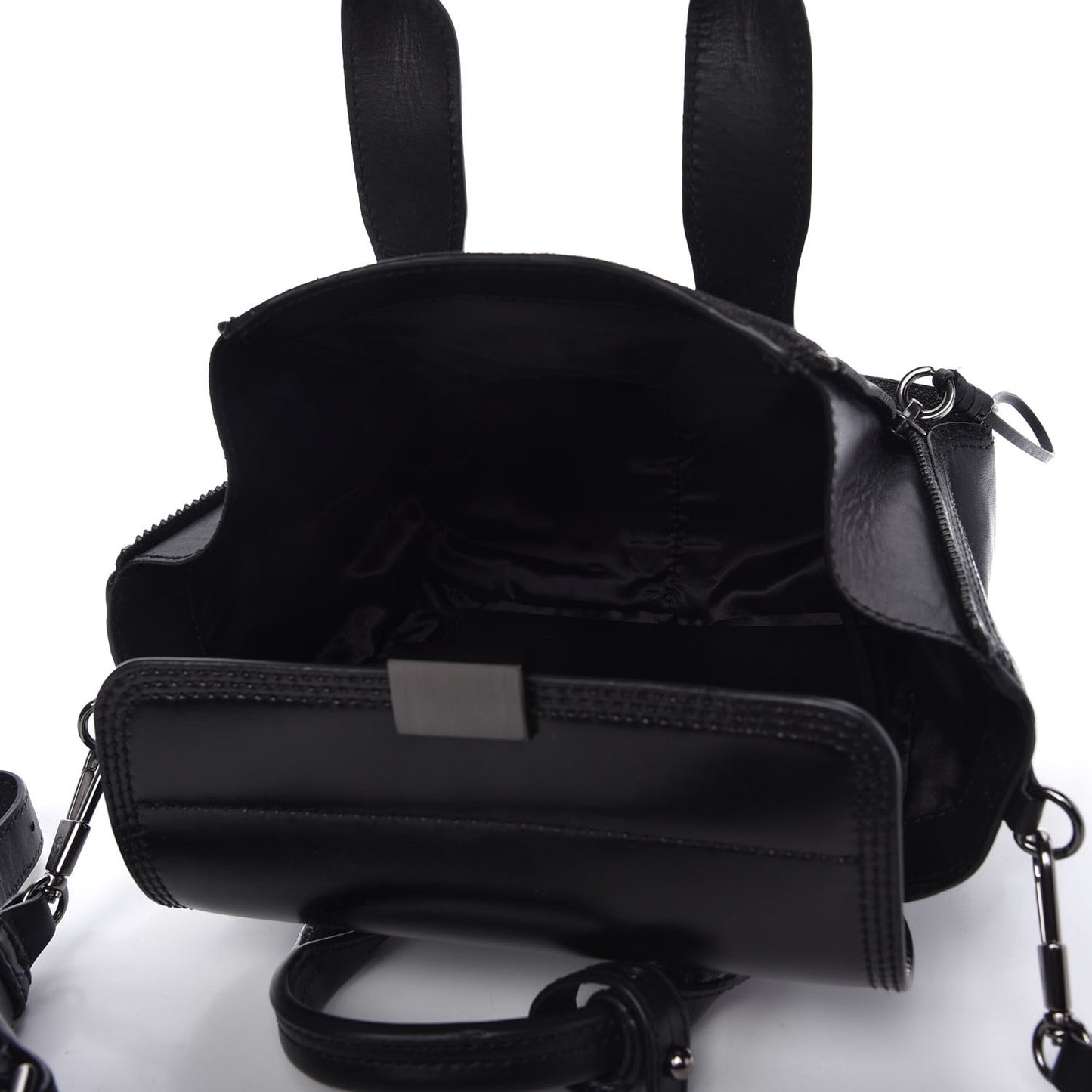 Smooth Calfskin Glitter Mini Pashli Satchel Black