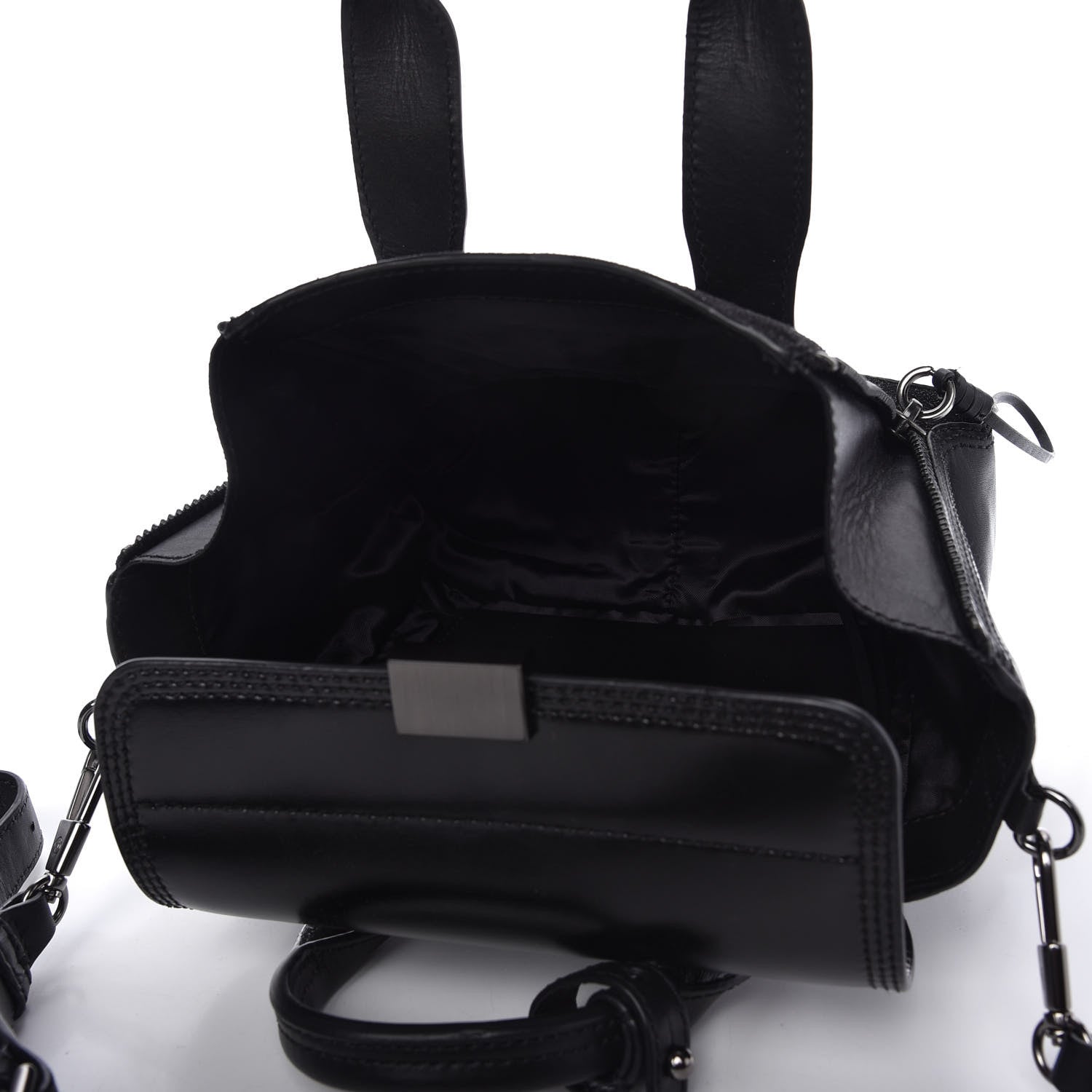 3.1 Phillip Lim Smooth Calfskin Glitter Mini Pashli Satchel Black 5 of 8