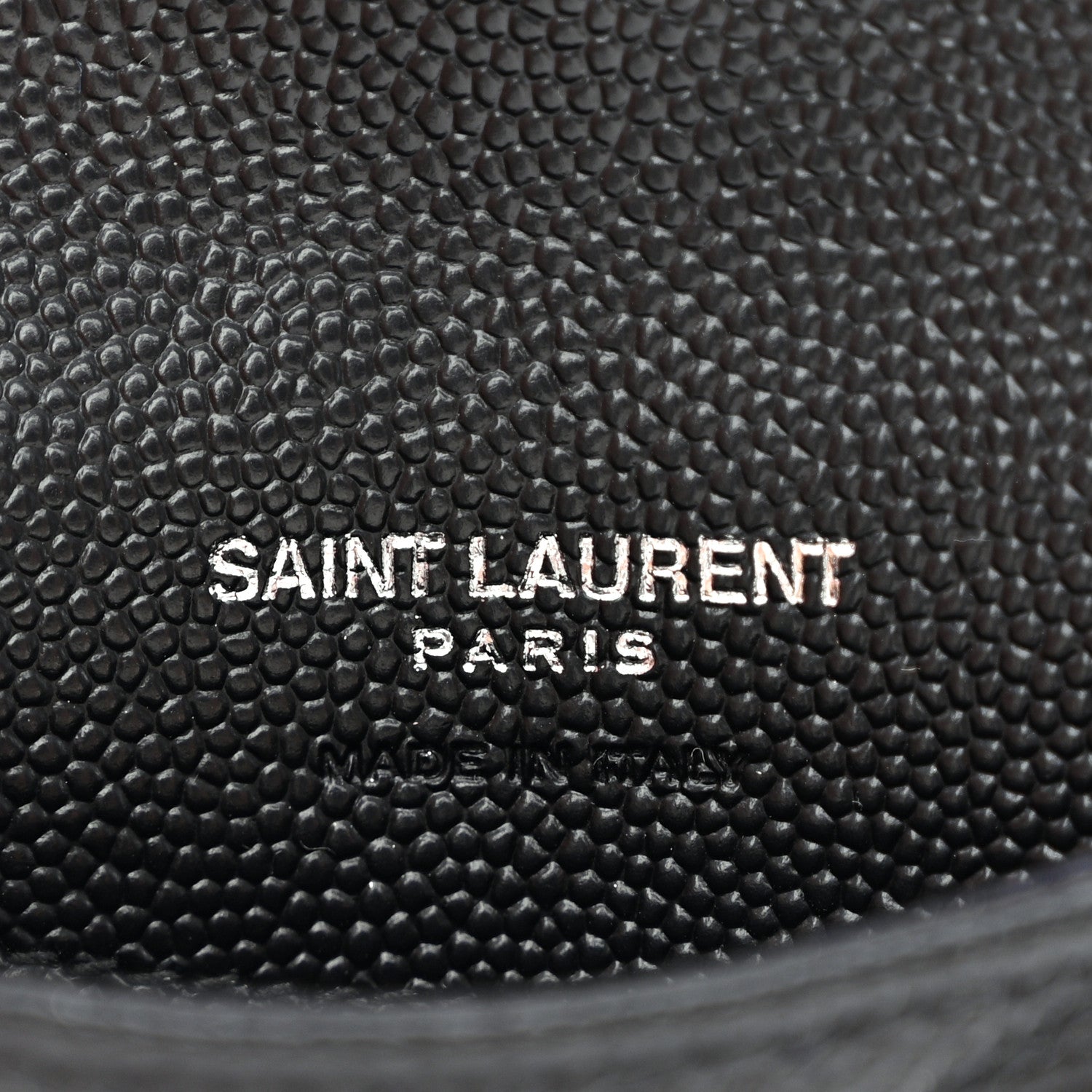 Saint Laurent Grain De Poudre Matelasse Chevron Monogram Compact Wallet Black 7 of 8