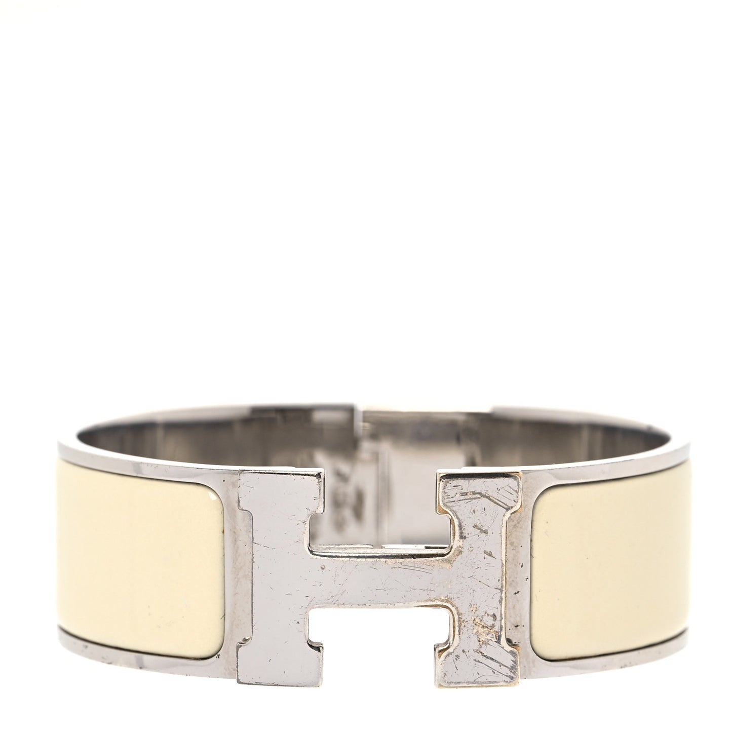 Enamel Wide Clic Clac H Bracelet PM Craie