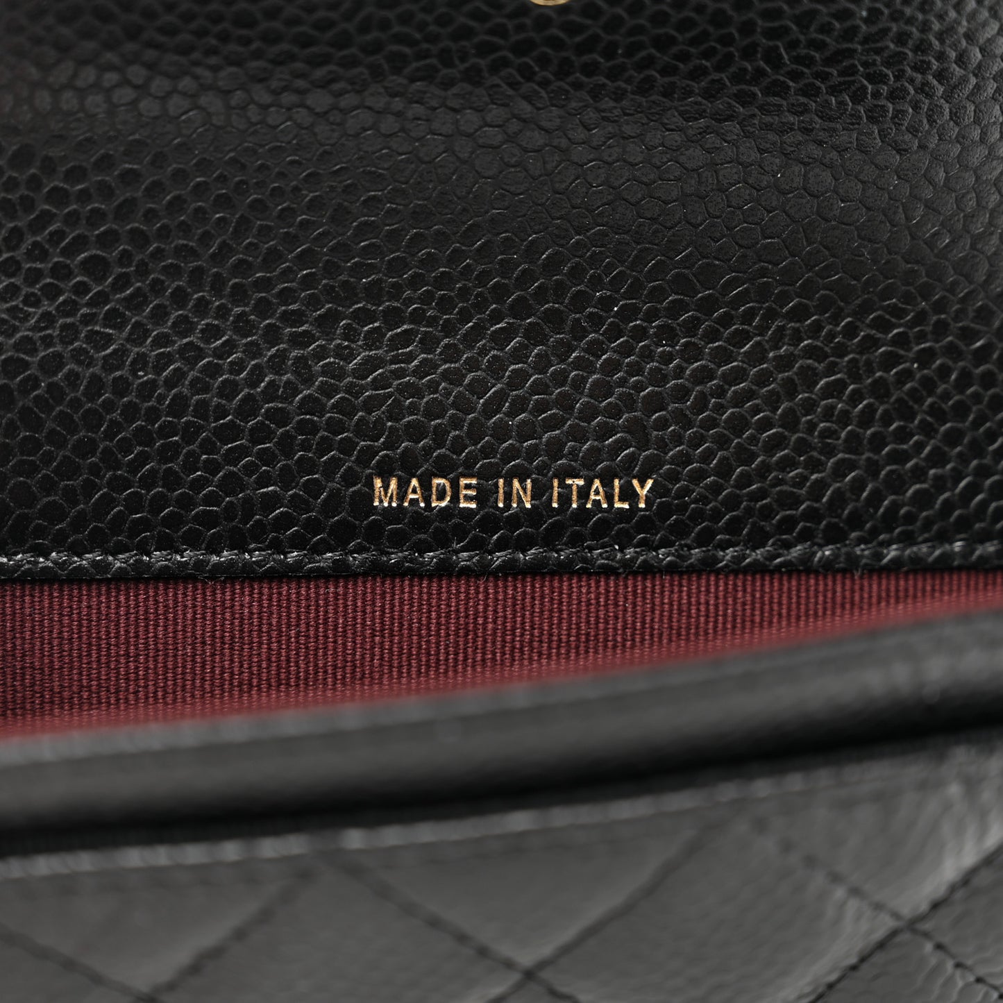 Caviar Quilted Flap Card Holder Wallet Black