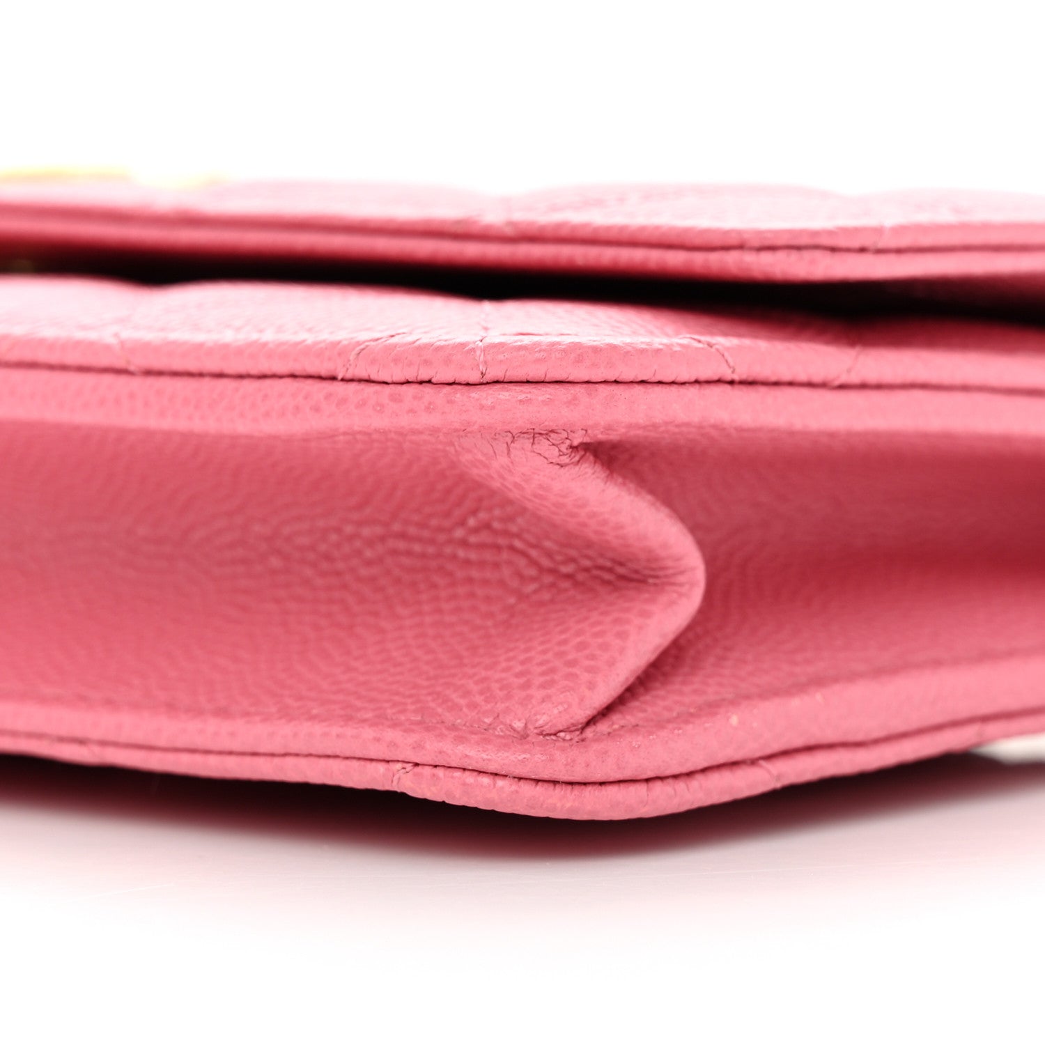Chanel Caviar Quilted Textured CC Wallet On Chain WOC Pink 11 of 13