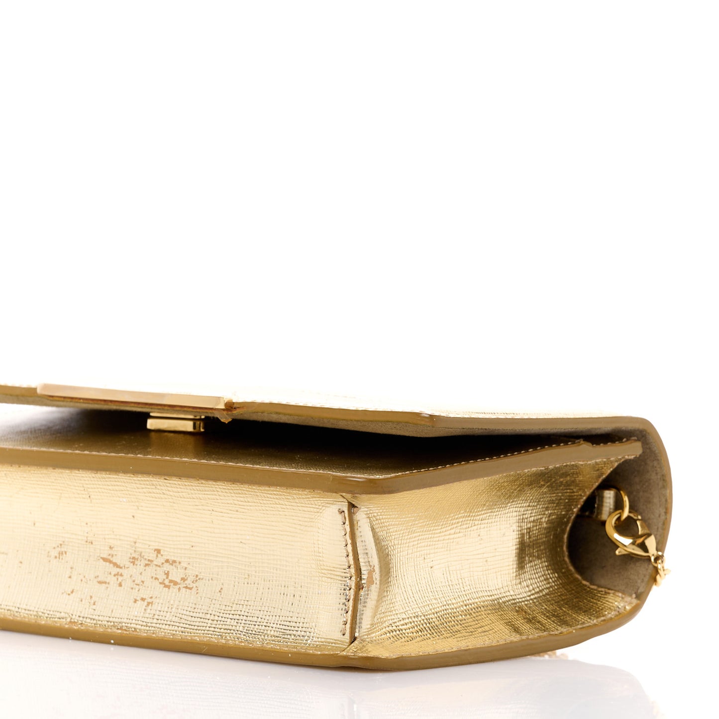 Vitello Mirror Elite Tube Wallet on Chain Gold