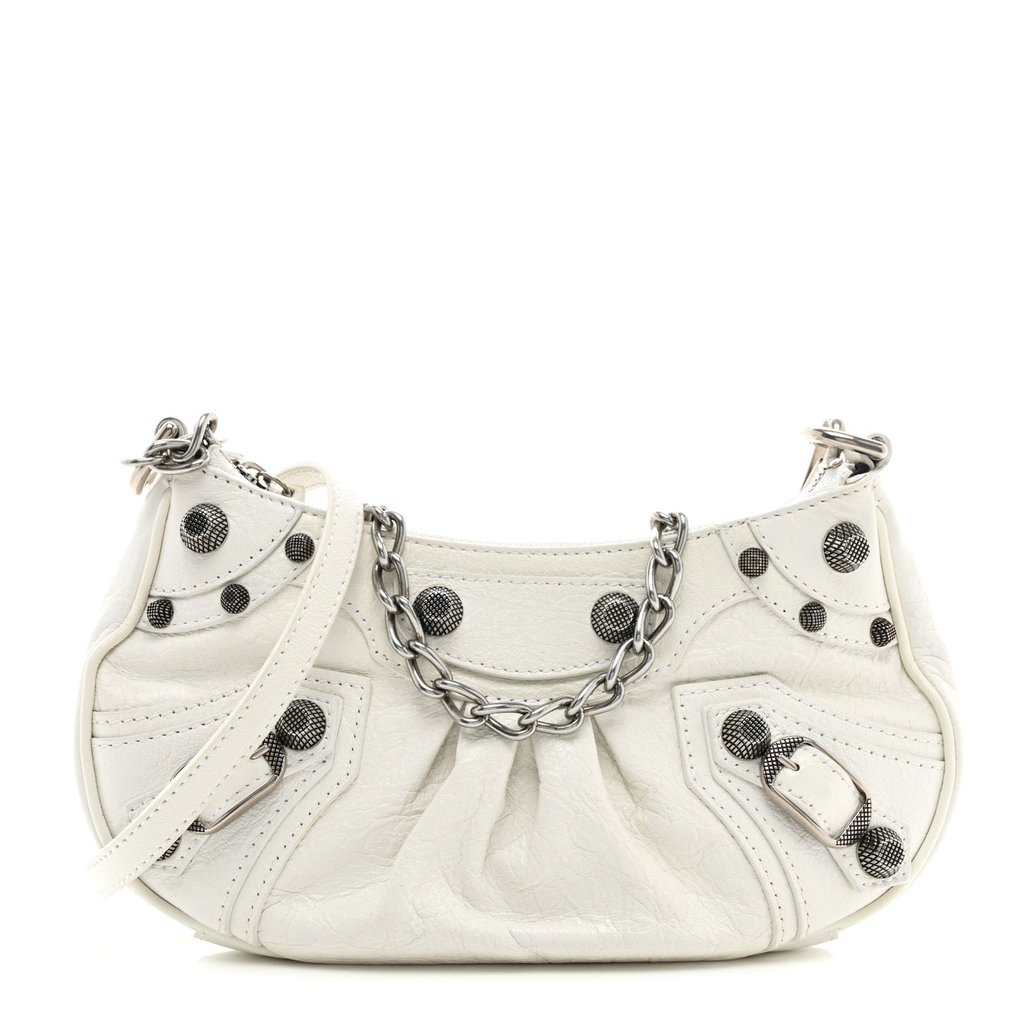 Agneau Arena Le Cagole Mini Purse With Chain Optic White