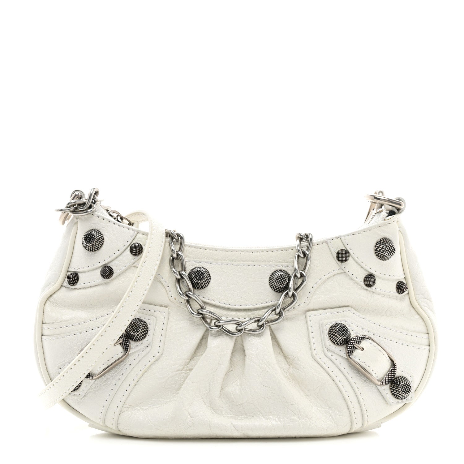 Balenciaga Agneau Arena Le Cagole Mini Purse With Chain Optic White 1 of 19
