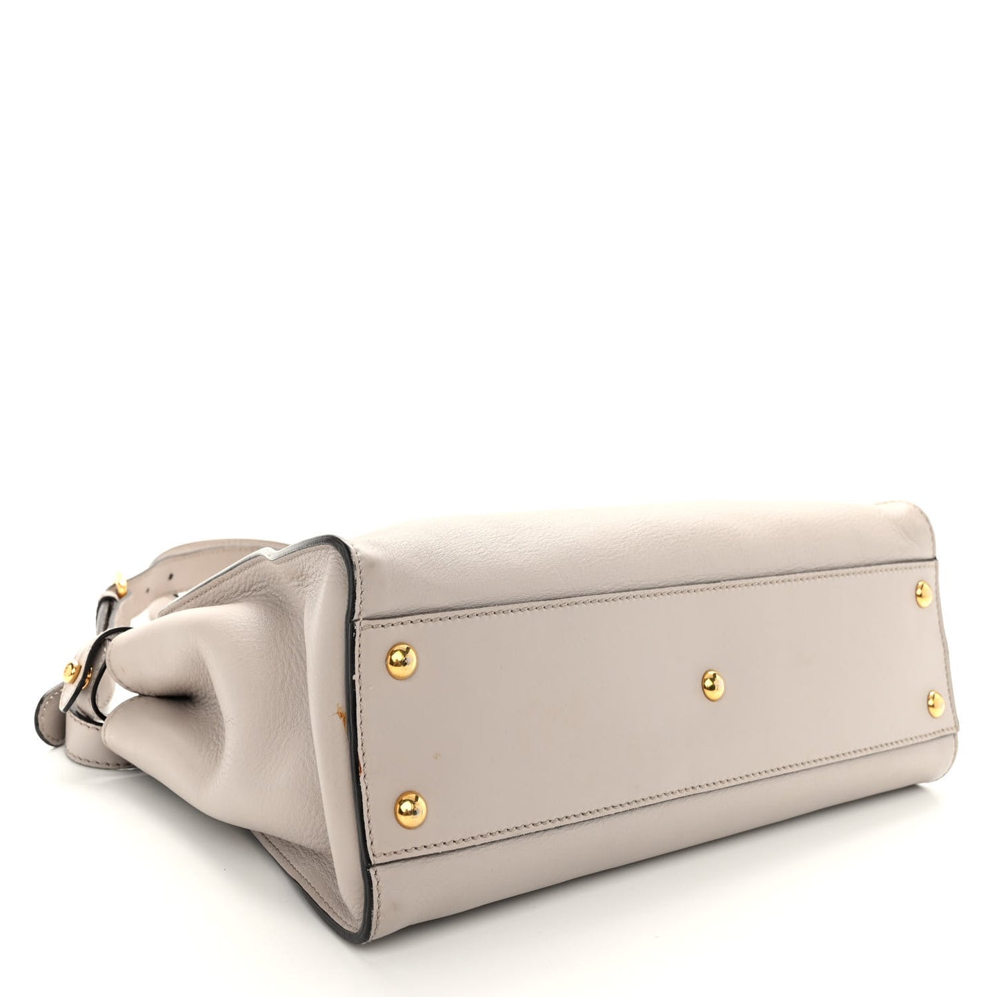 Vitello Seta Shiny Nappa Medium Peekaboo Iconic Satchel Grigio Polvere Magenta