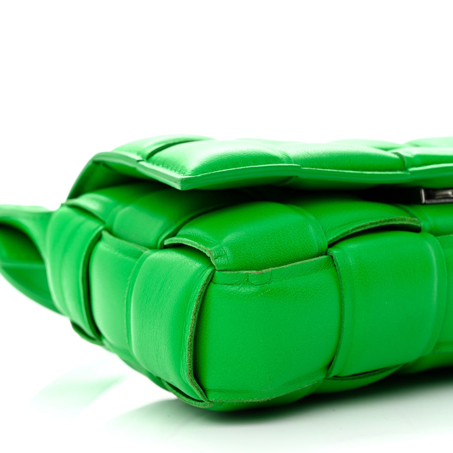 Nappa Maxi Intreccio Padded Cassette Crossbody Bag Parakeet