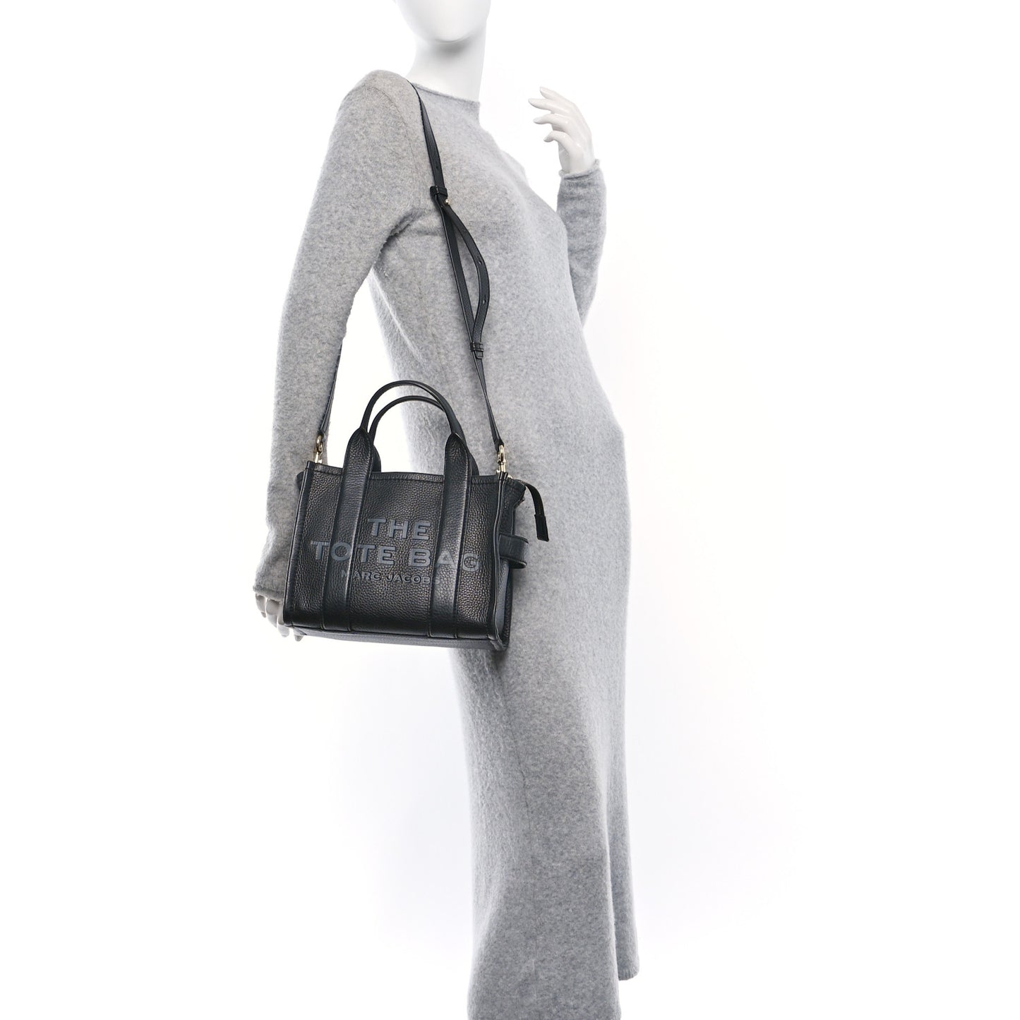 Grained Calfskin Small The Tote Bag Black
