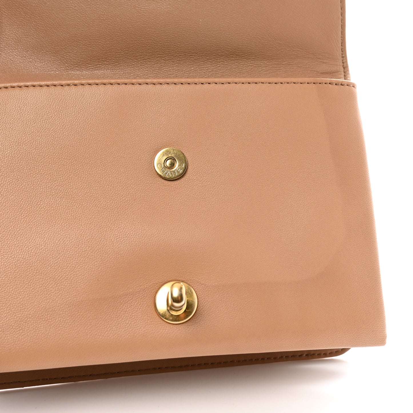 Caviar Quilted Small Top Handle Flap Beige