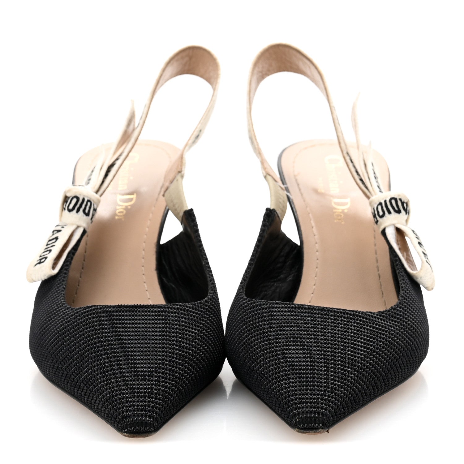 Christian Dior Technical Canvas Ribbon J Adior Slingback 65mm Pumps 39 Black 3 of 9