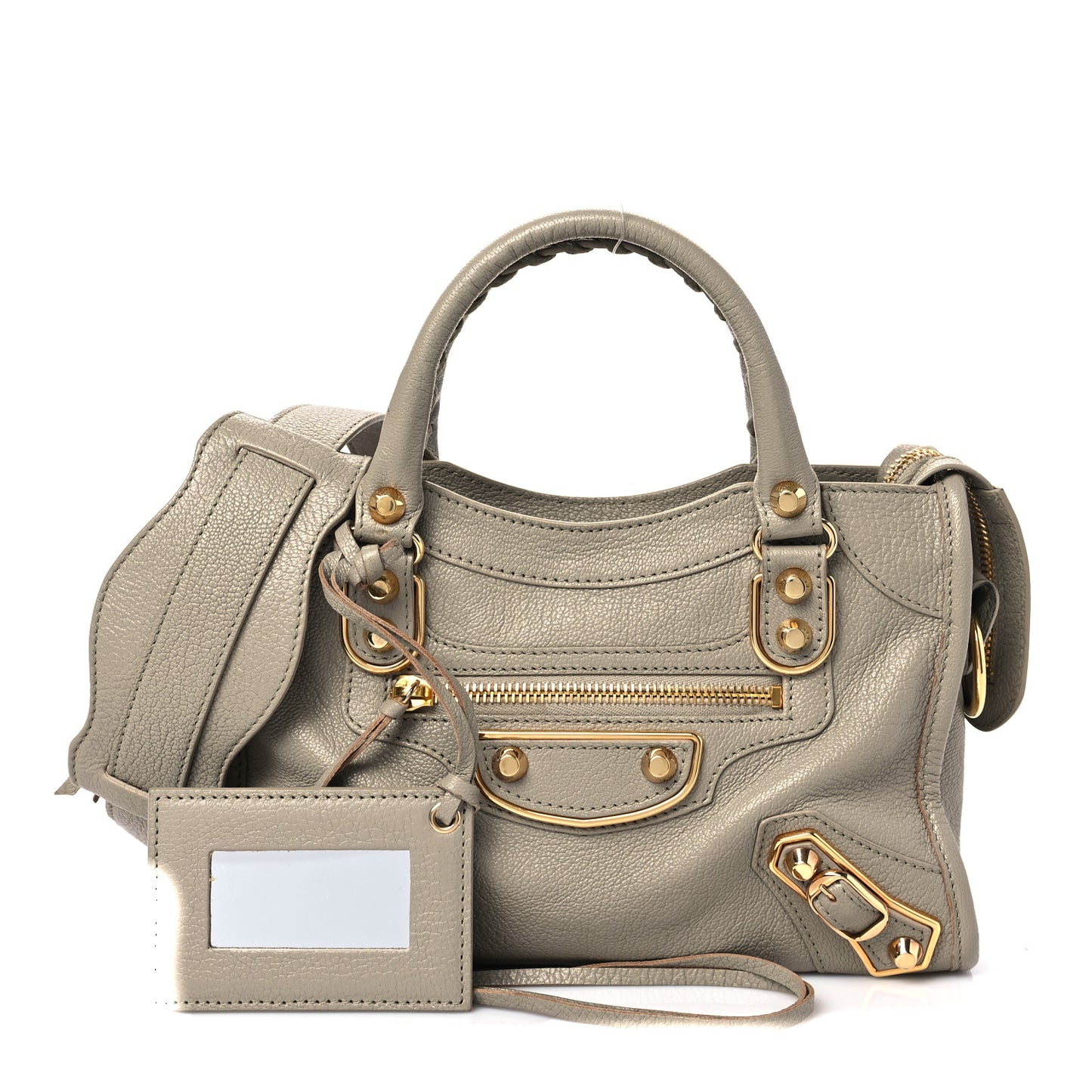 Chevre Gold Metallic Edge Hardware Mini City Beige Dune Argille