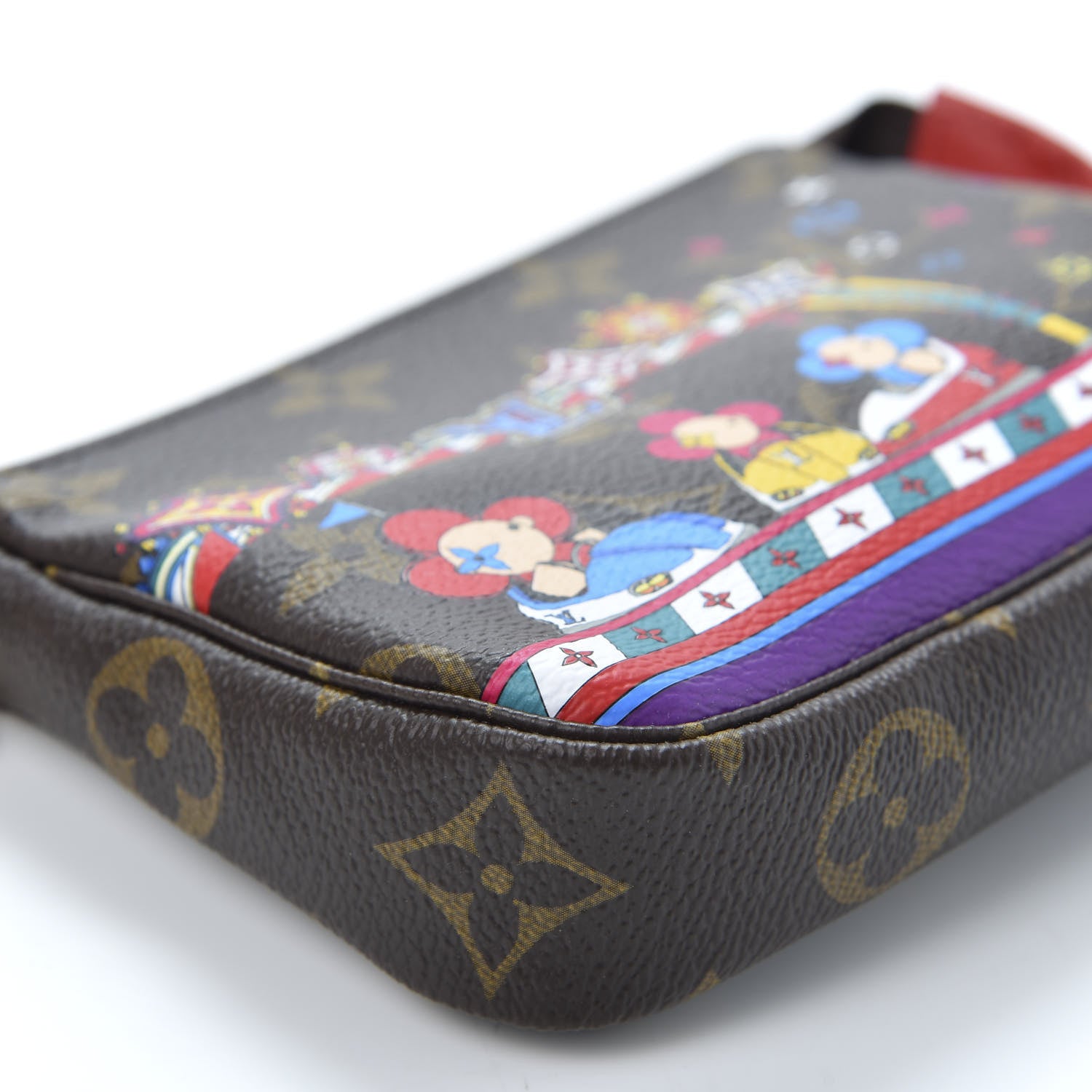 Louis Vuitton Monogram 2020 Christmas Animation Bumper Cars Mini Pochette Accessories Coquelicot 5 of 9