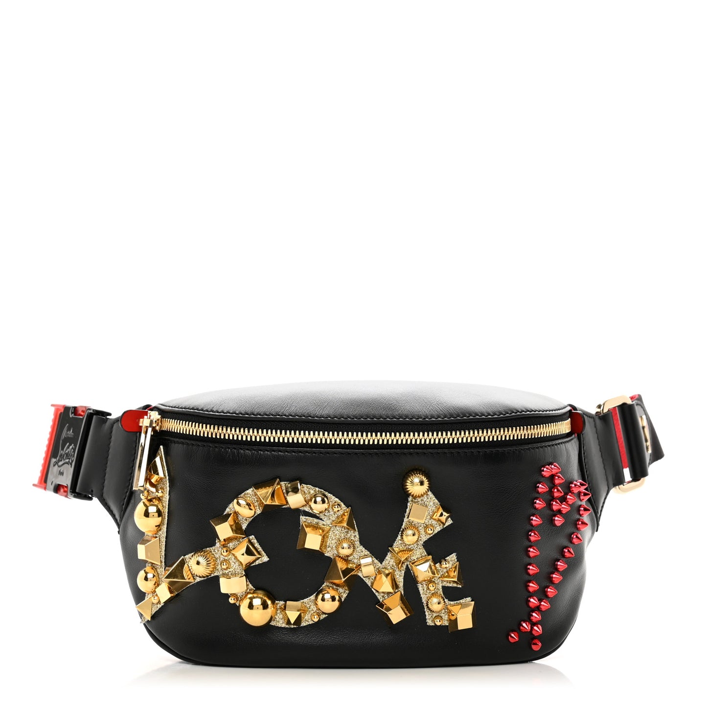 Calfskin Marie Jane Love Belt Bag Black Platine
