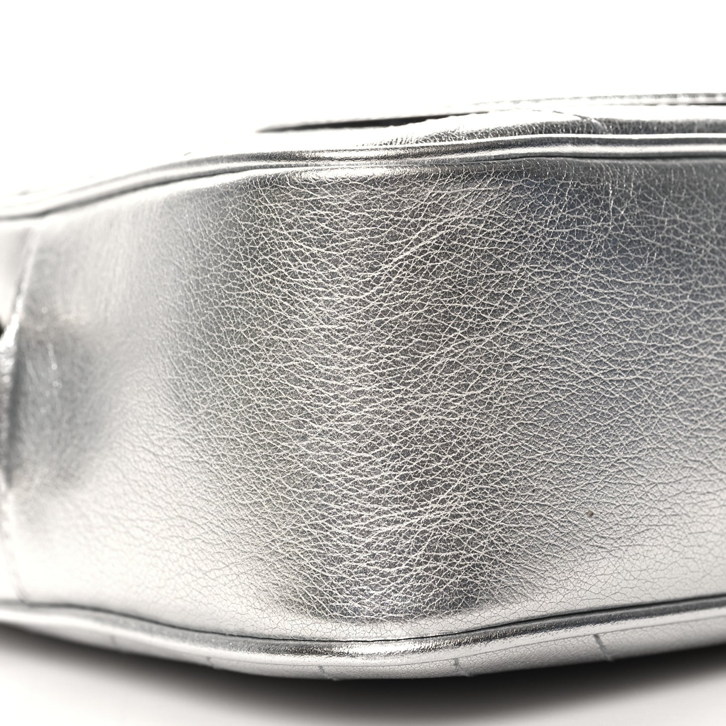 Metallic Sakai Be Green Calfskin Diagonal Stitched Small Blondie Shoulder Bag Silver