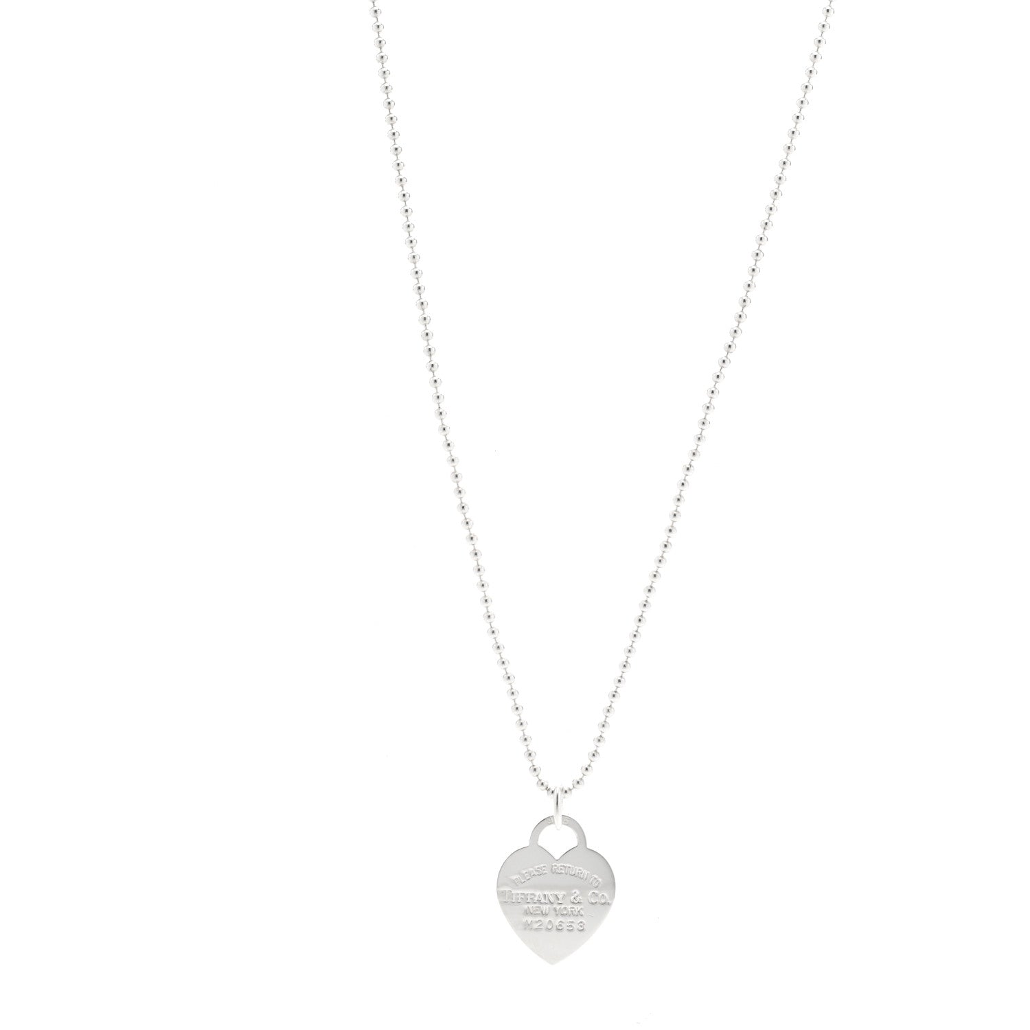 Heart Tag Pendant Tiffany Long Silver Necklace Tiffany Sterling 