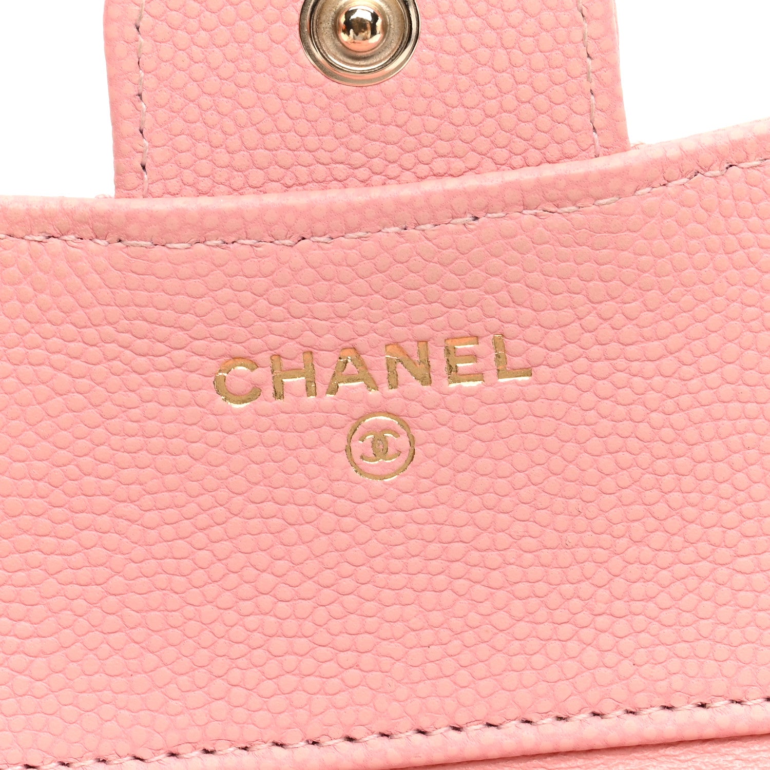 Chanel Caviar Flat Chevron Quilted Compact Flap Wallet Pink 6 of 8