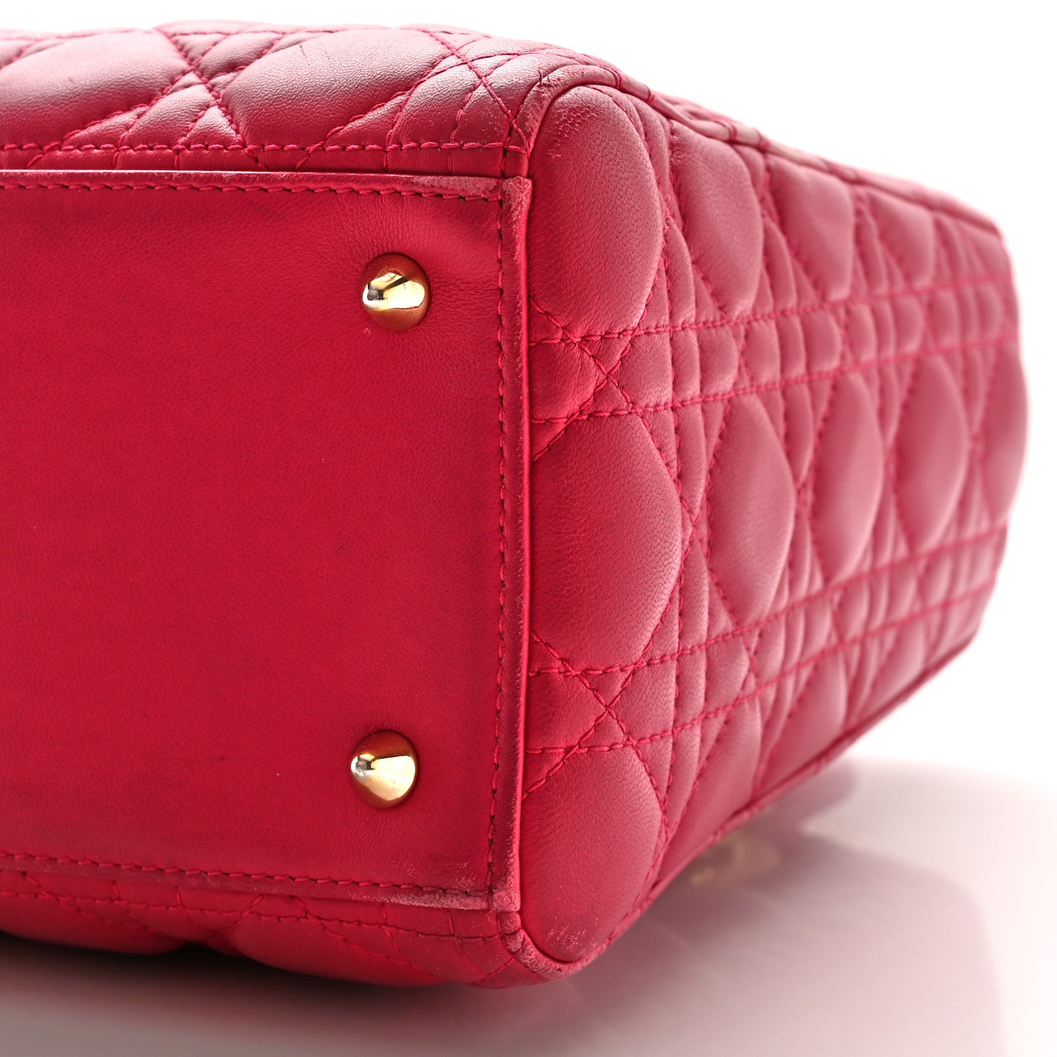 Christian Dior Lambskin Cannage Medium Lady Dior Fuchsia 10 of 13